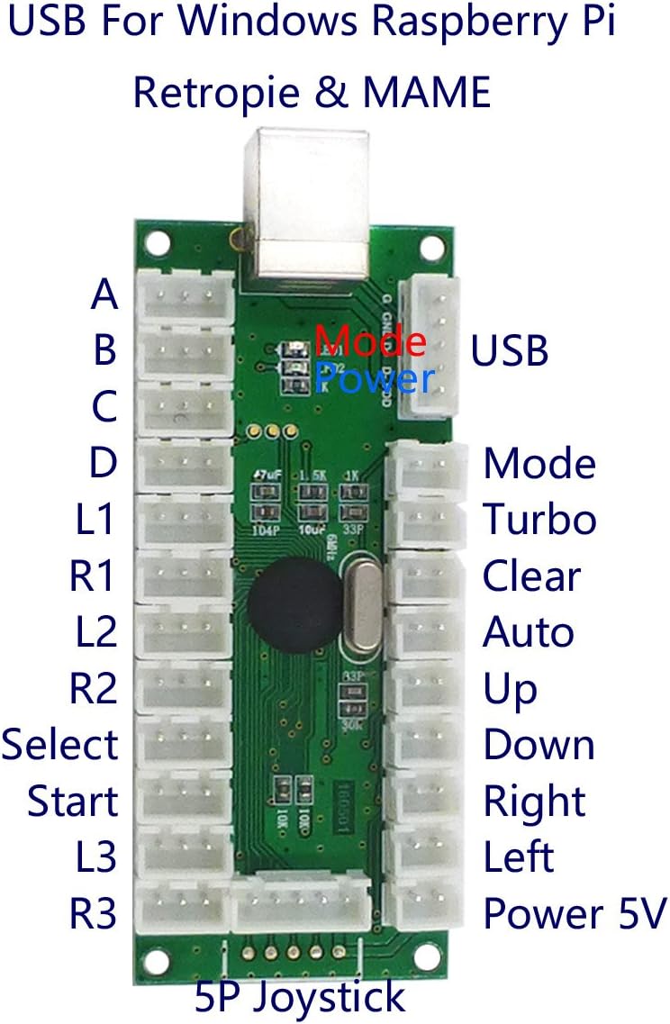 Arcade Joystick DIY Kit mit USB Encoder, red