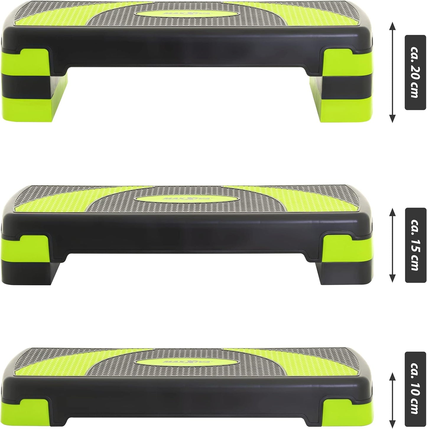 Höhenverstellbares Aerobic-Fitness-Steppbrett (80 x 30.5 cm), grün-schwarz