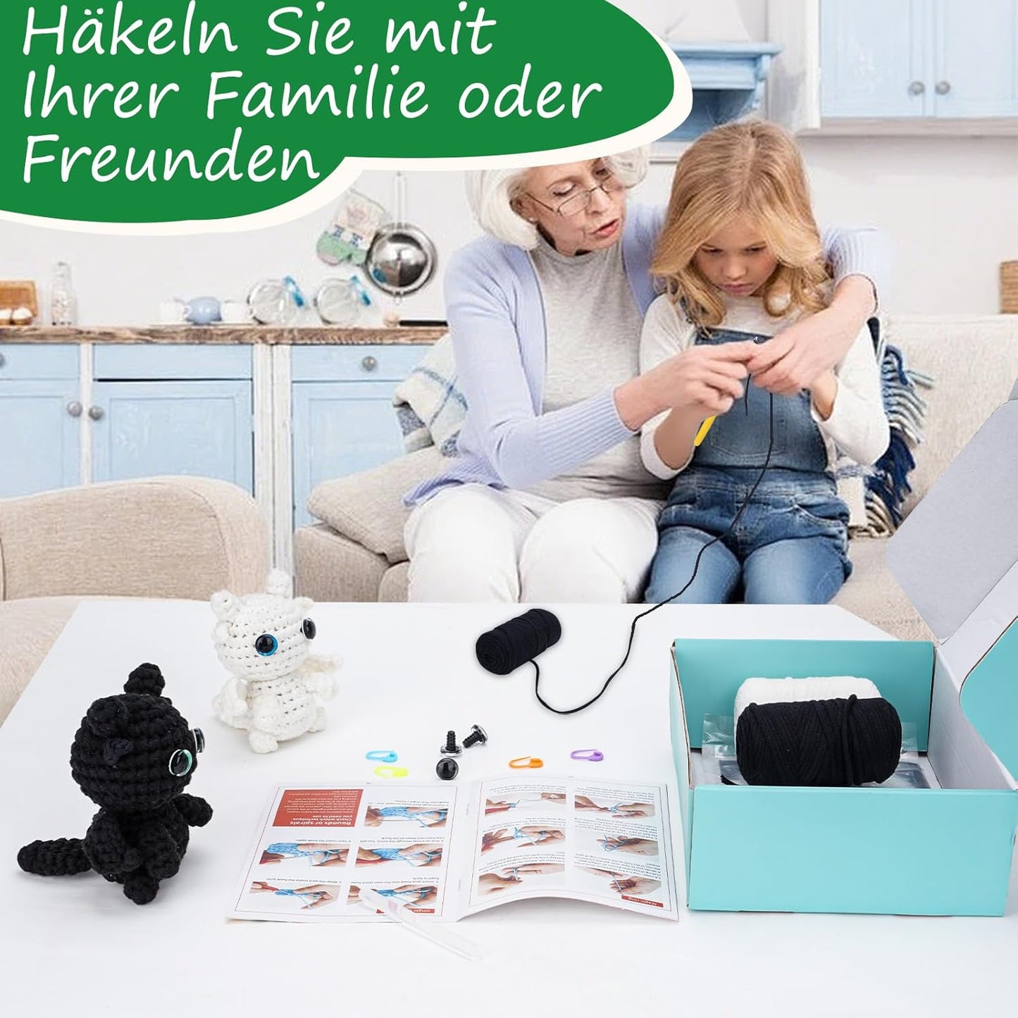 Häkelset für Anfänger 2 Drachen