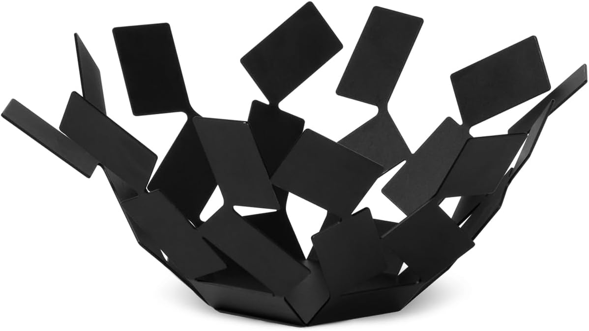 Obstschale, 2.5 x 27 x 30 cm Edelstahl 18/10 , Schwarz Lackiert
