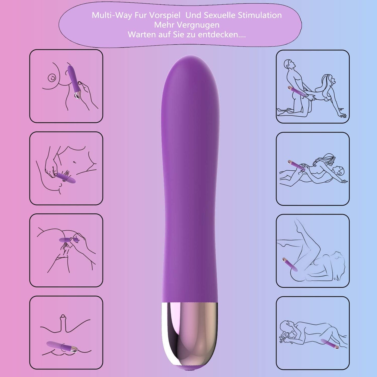 Silikon Vibrator mit Stossfunktion und 10 Modi, Lila