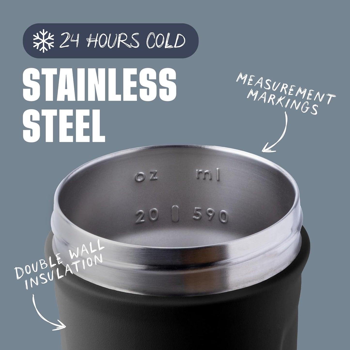 Thermoflasche mit BlenderBall, Schwarz Single
