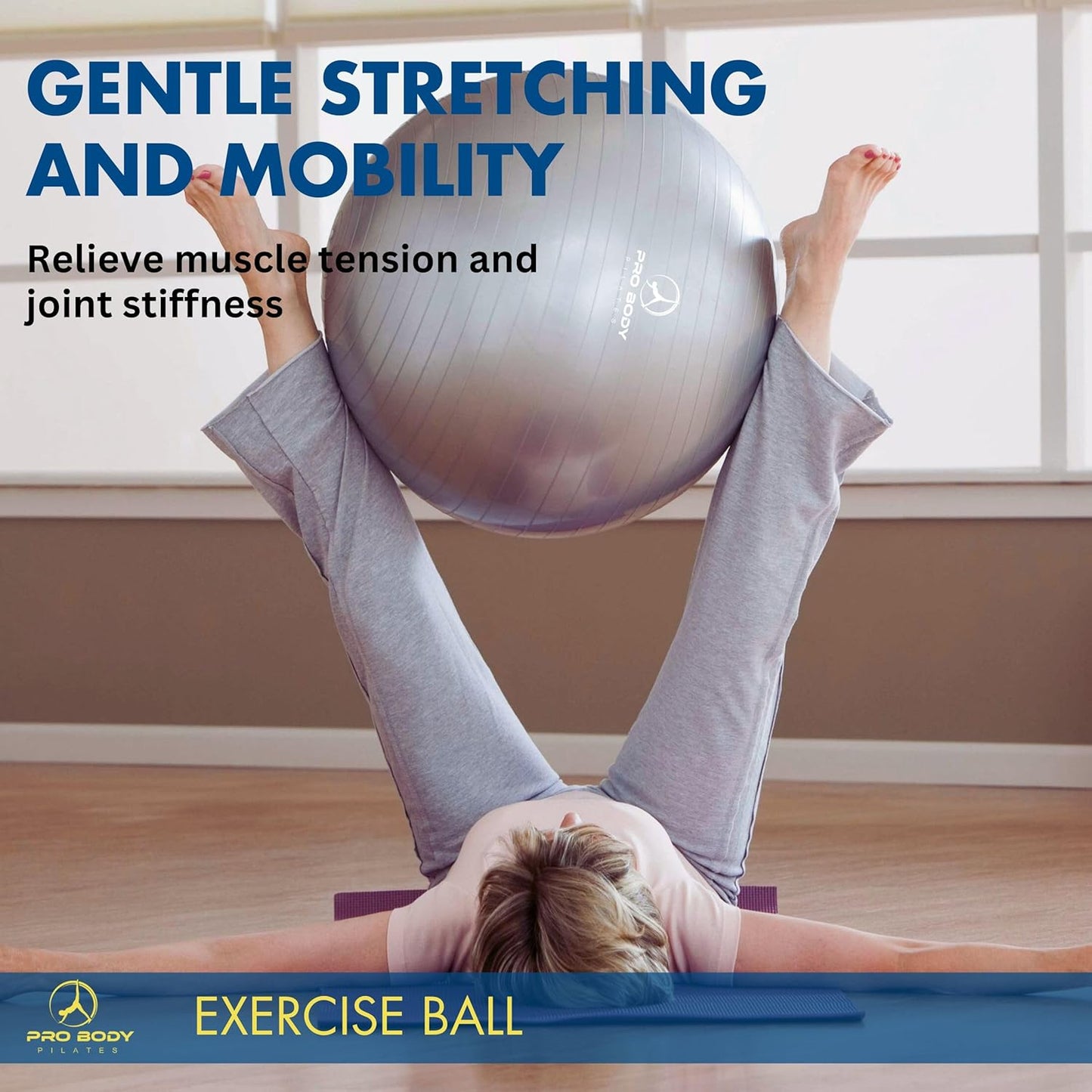 Pilates- und Gymnastikball, Aqua 65 cm
