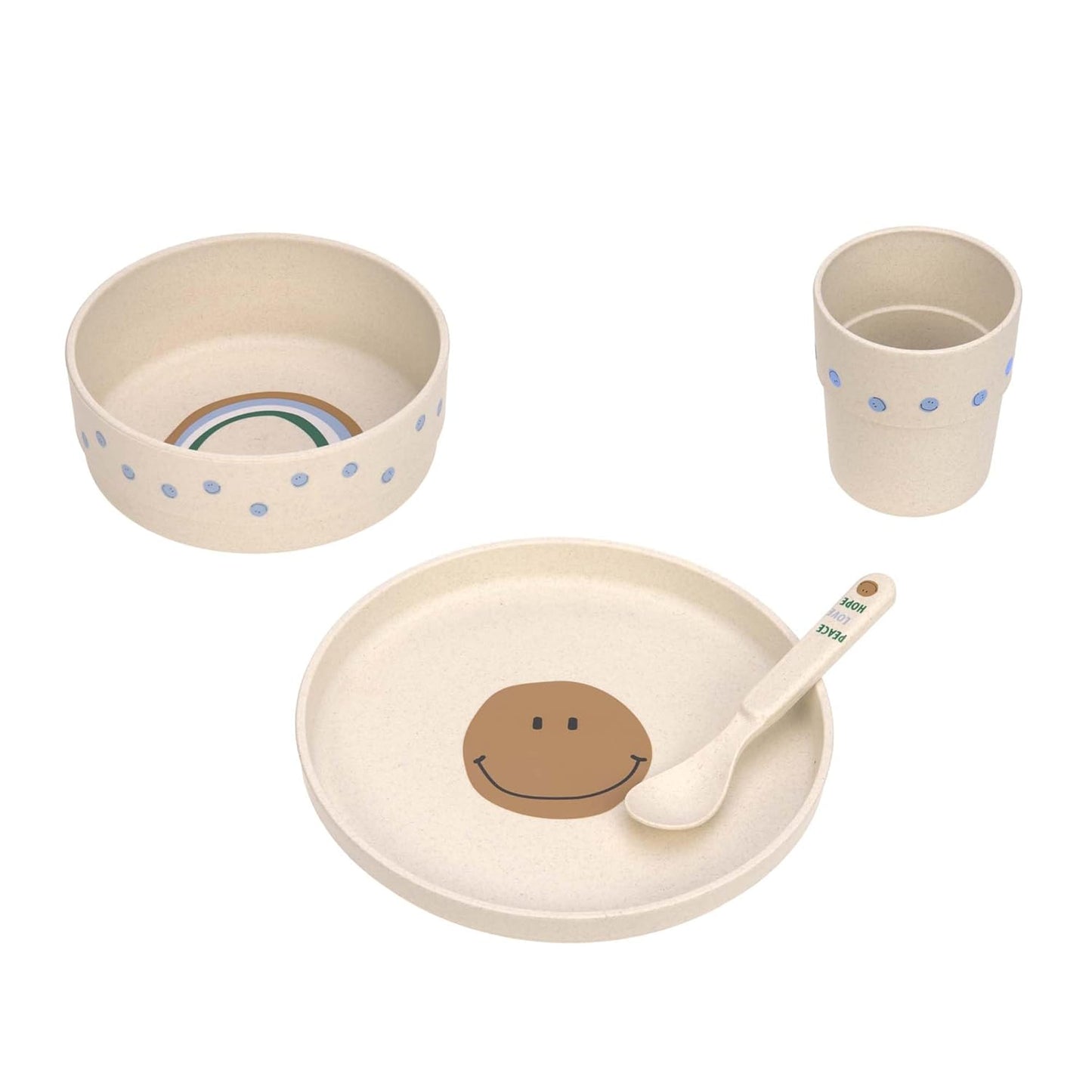 Kindergeschirr Set Happy Rascals Smile, Blau