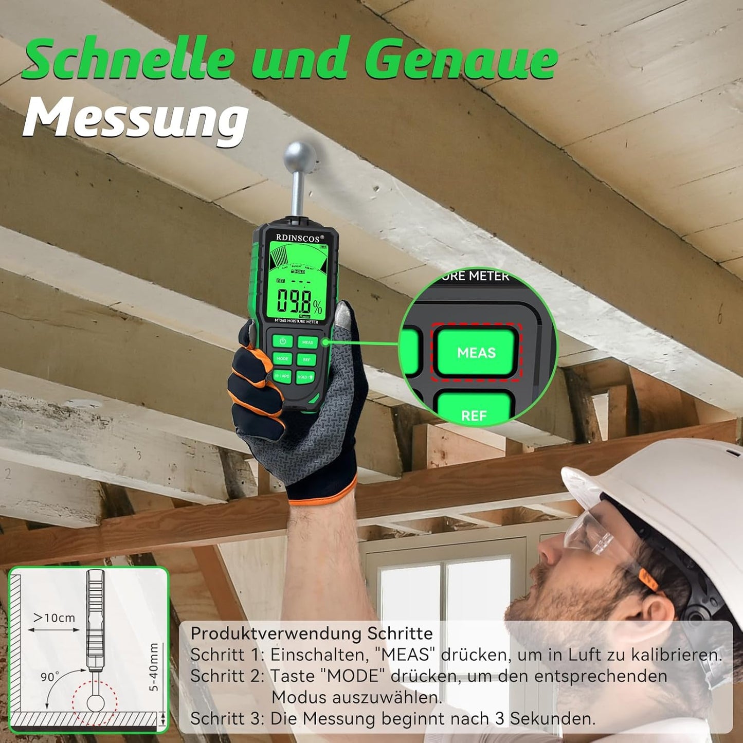 Feuchtigkeitsmessgerät für Wände und Mauerwerk, MT36S01