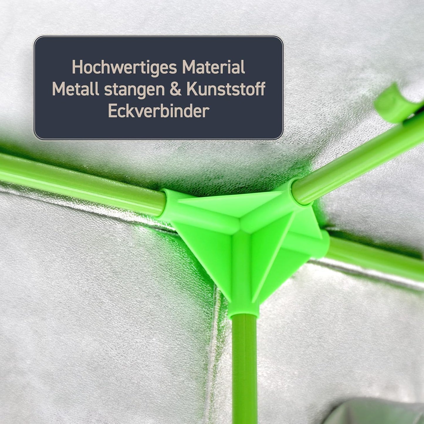 Indoor Grow Zelt für Pflanzen, 60 cm x 60 cm x 120 cm Schwarz / Grün