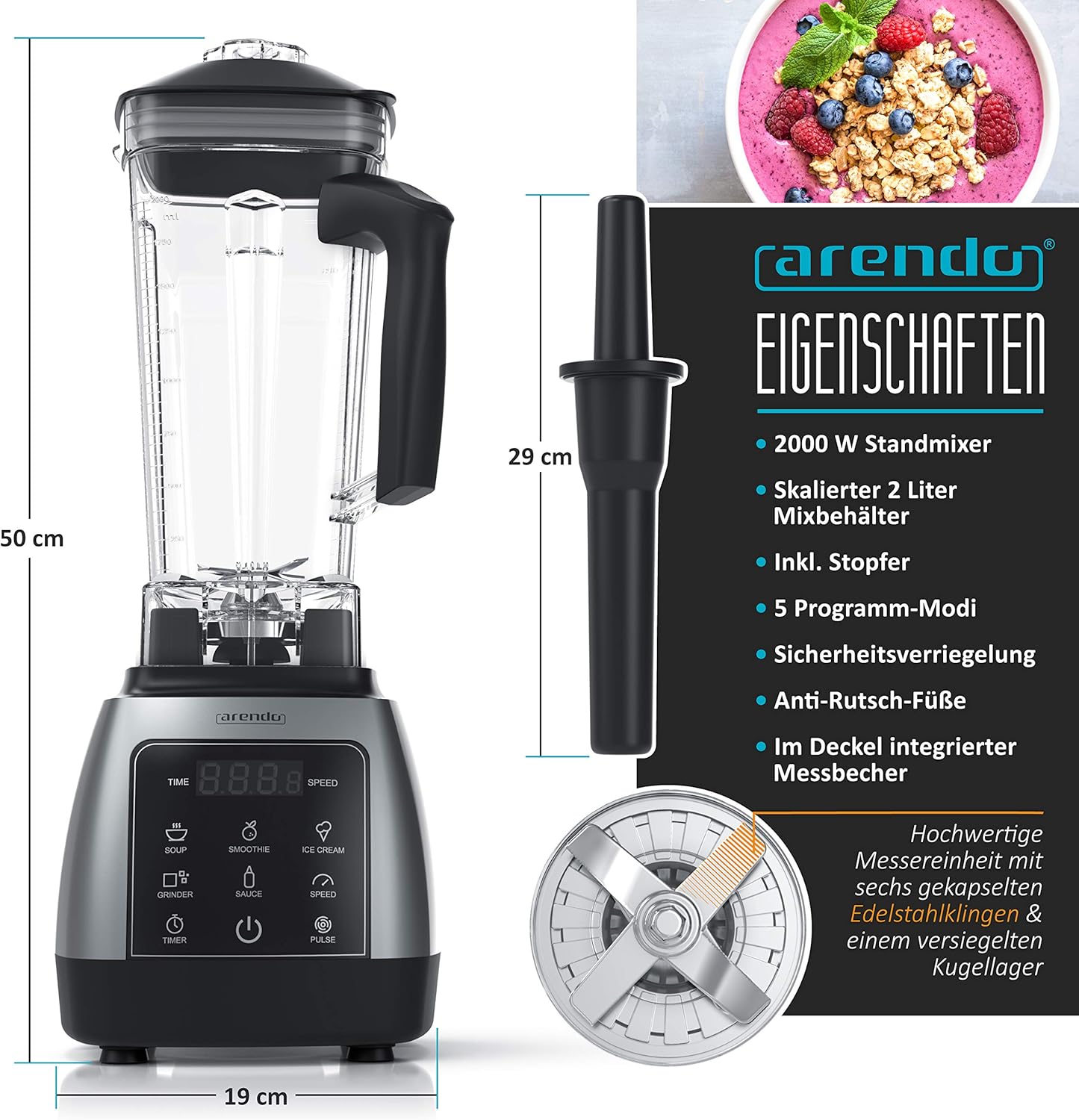 Standmixer, A: Cool Grey