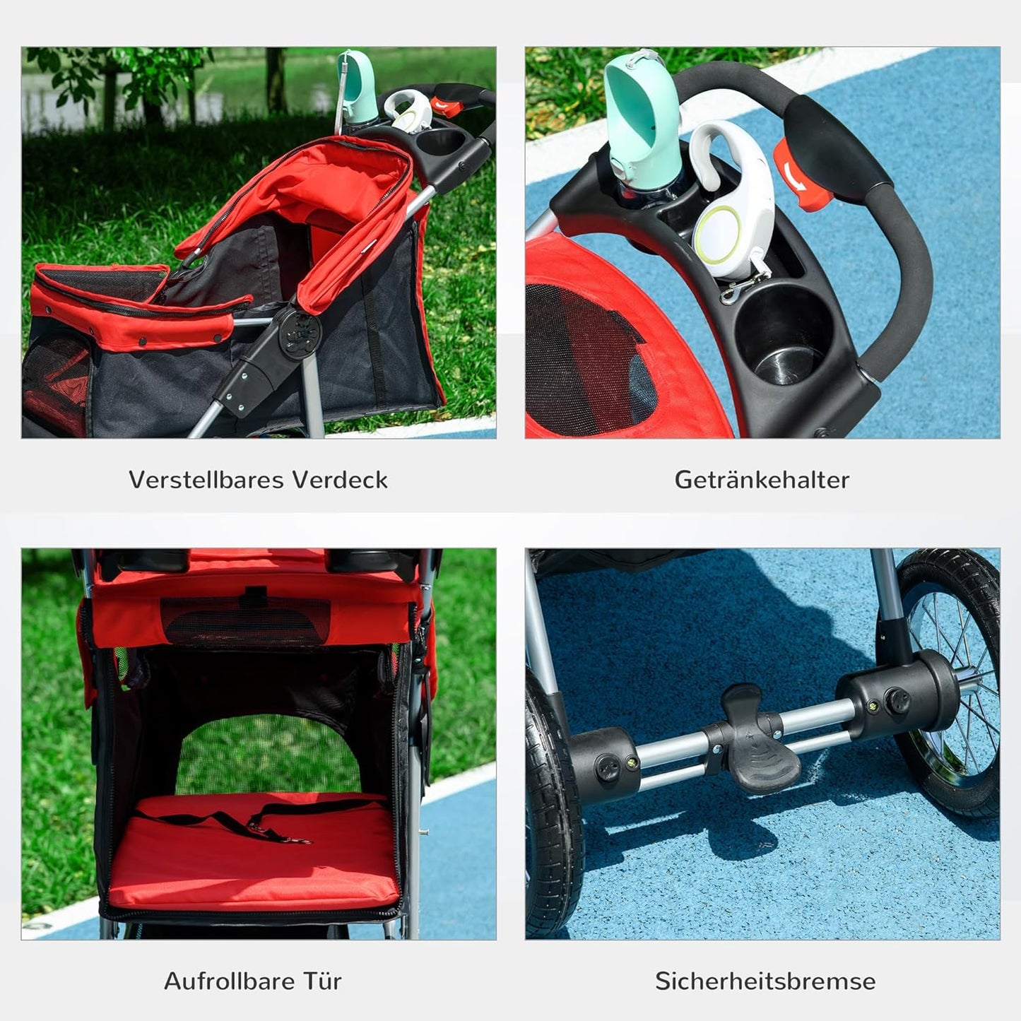 Klappbarer Hundebuggy für Haustiere bis 10 kg