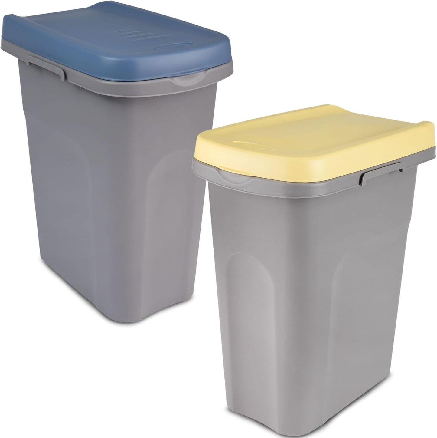 Mülltrennsystem mit 2 Fächern, Gelb-Blau 15 Liter