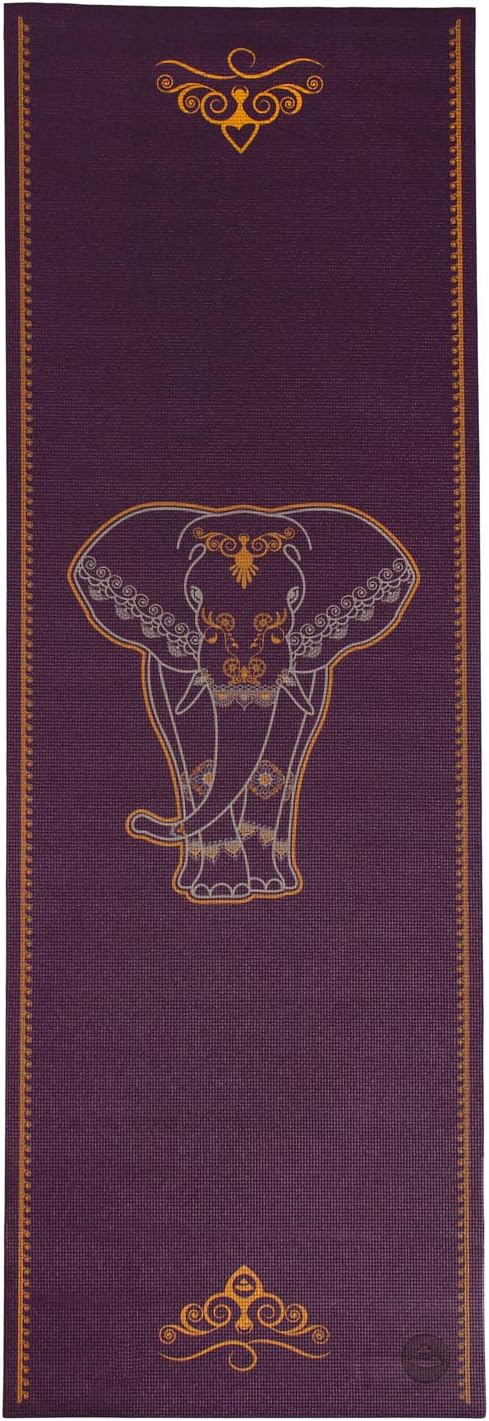Rutschfeste Yogamatte Leela, Big Elephant, aubergine