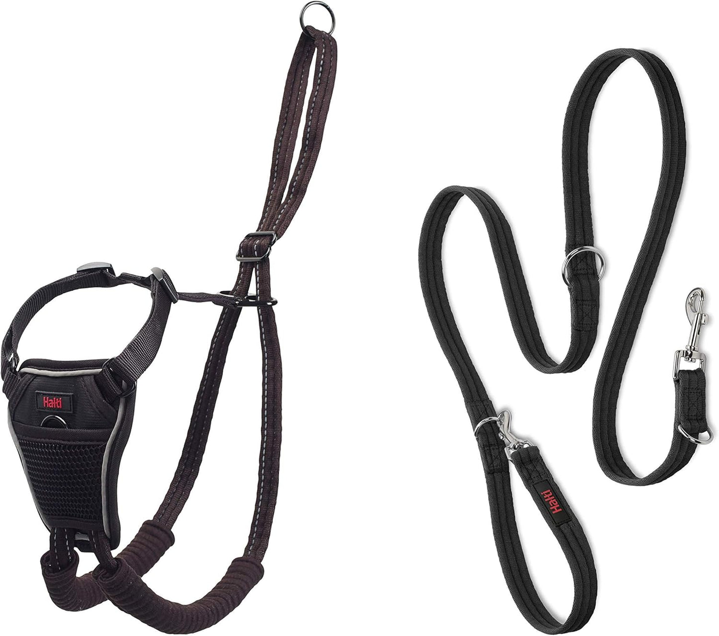 No Pull Geschirr-Set mit Trainingsleine (Medium), Schwarz Medium Harness