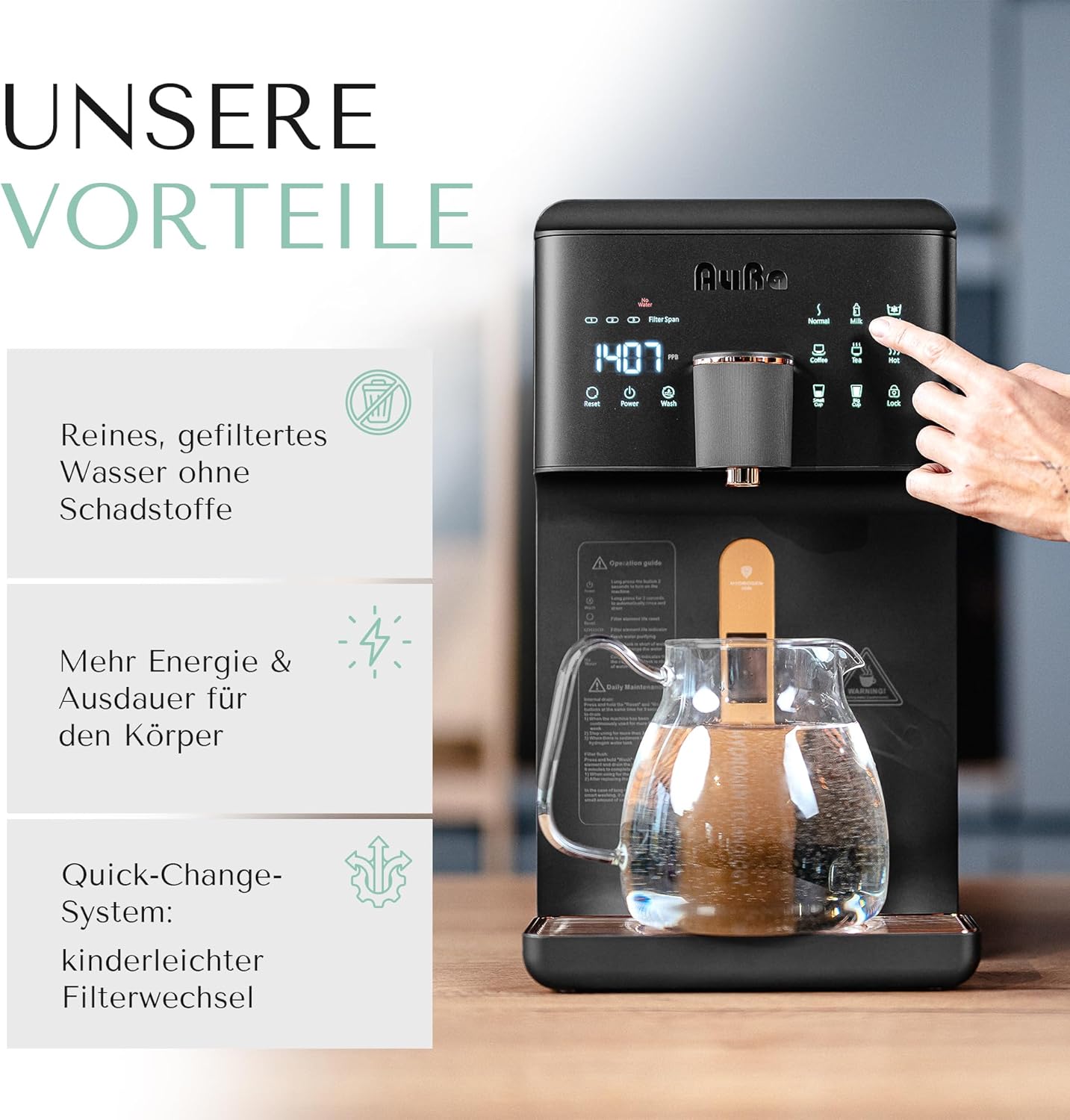 Osmose-Wasserfiltersystem ohne Tank, Mit Festwasseranschluss Schwarz