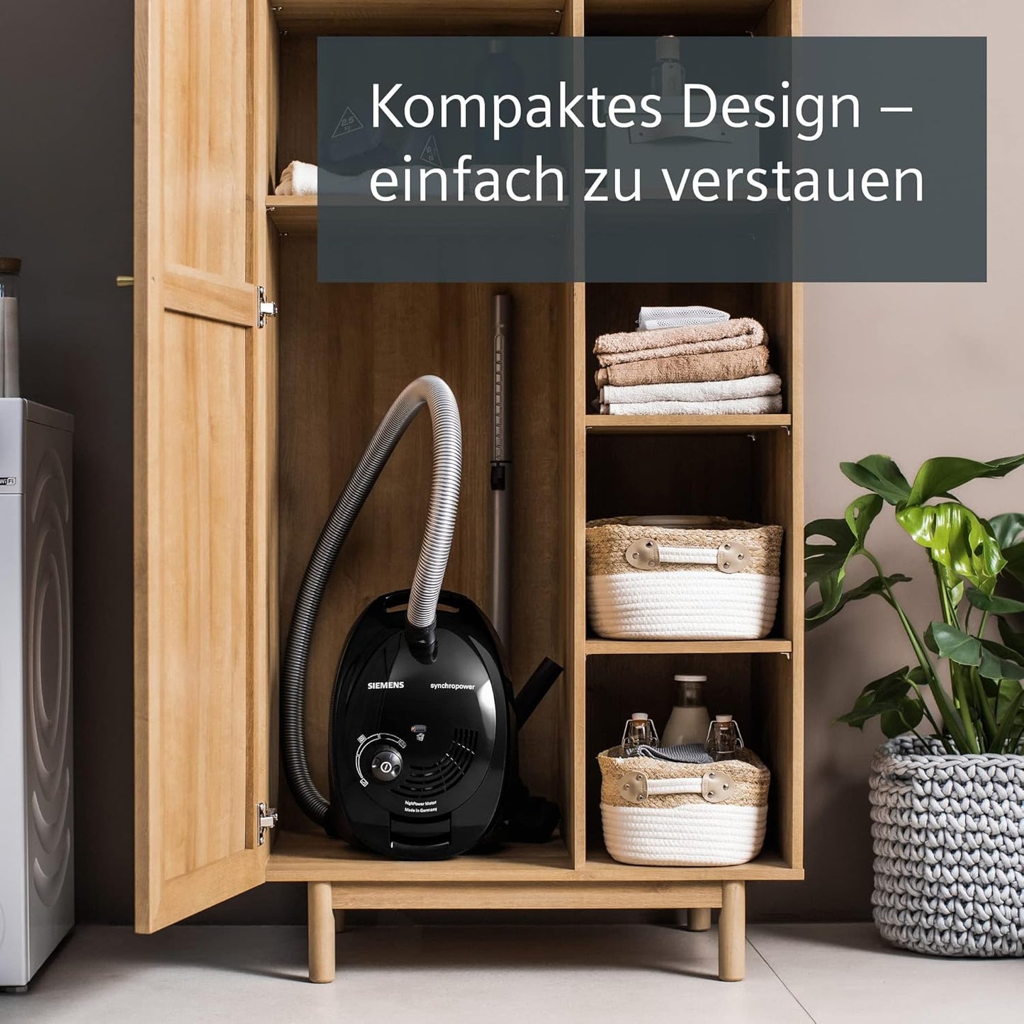 Staubsauger VS06B112A mit Beutel, Schwarz Parquet Düse