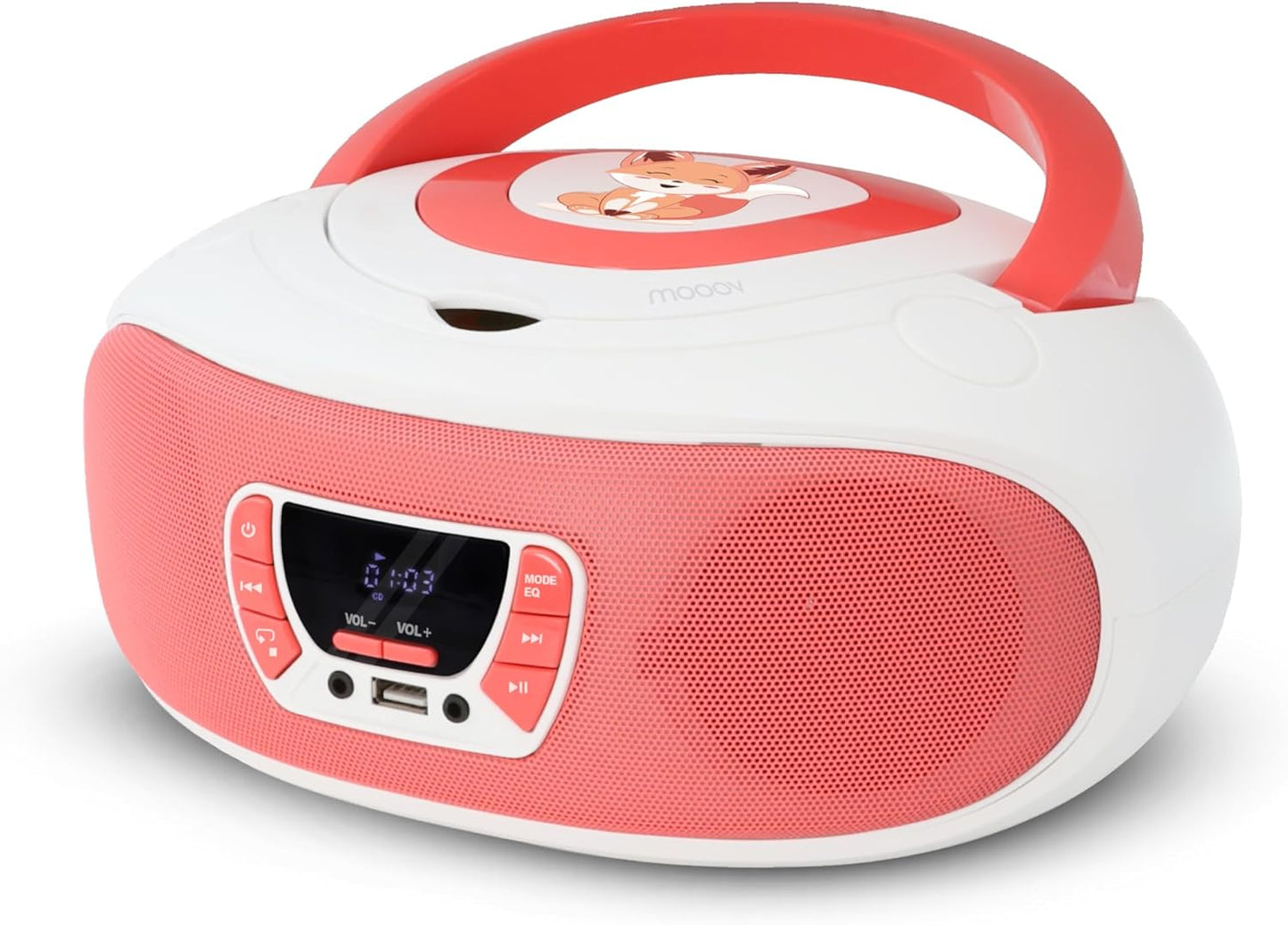 CD-Player mit Karaoke & Lichteffekten, White & Pink