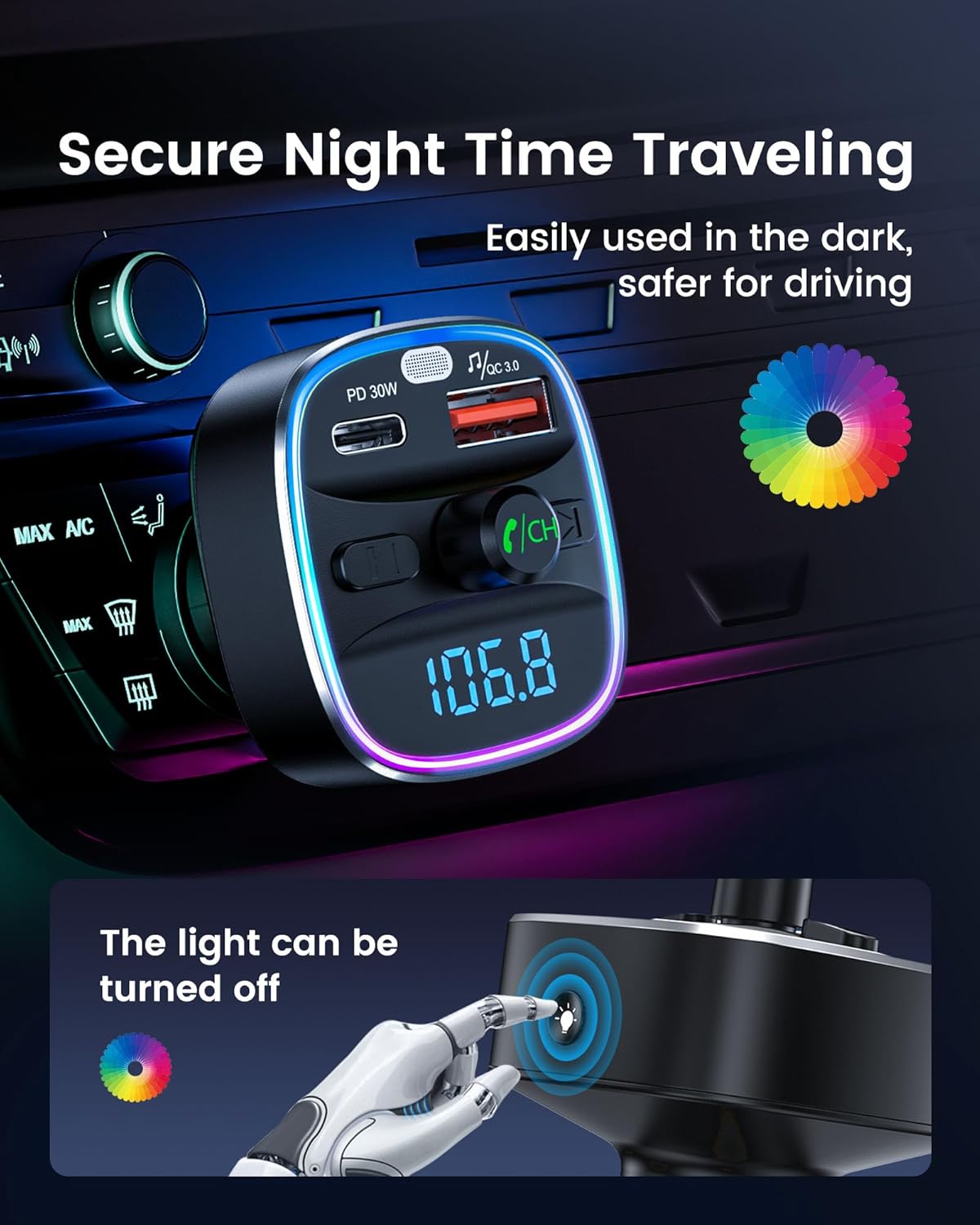 FM-Transmitter Auto Adapter, Bunt-48W