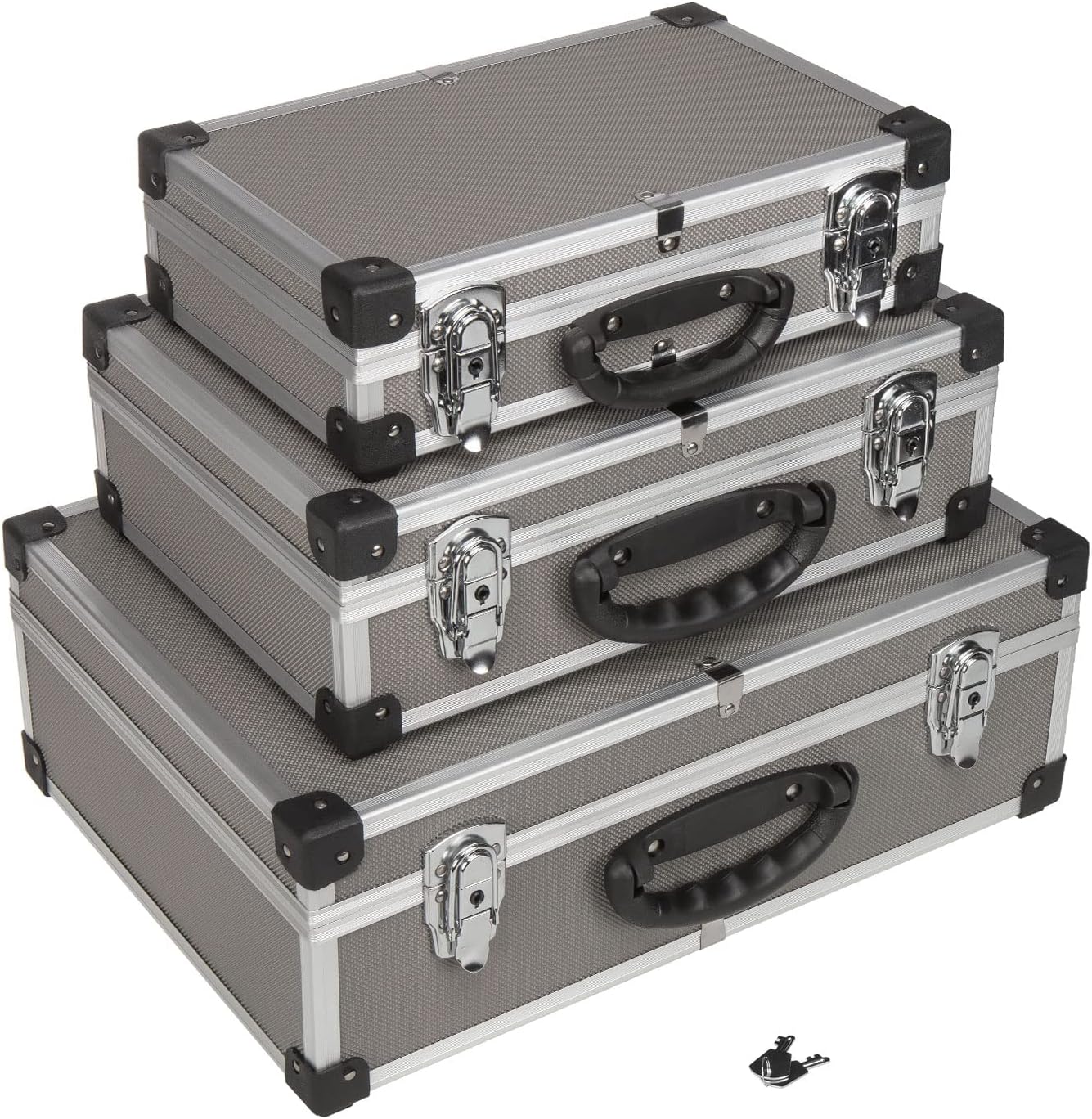 3-teiliges Werkzeugkoffer-Set, Grau