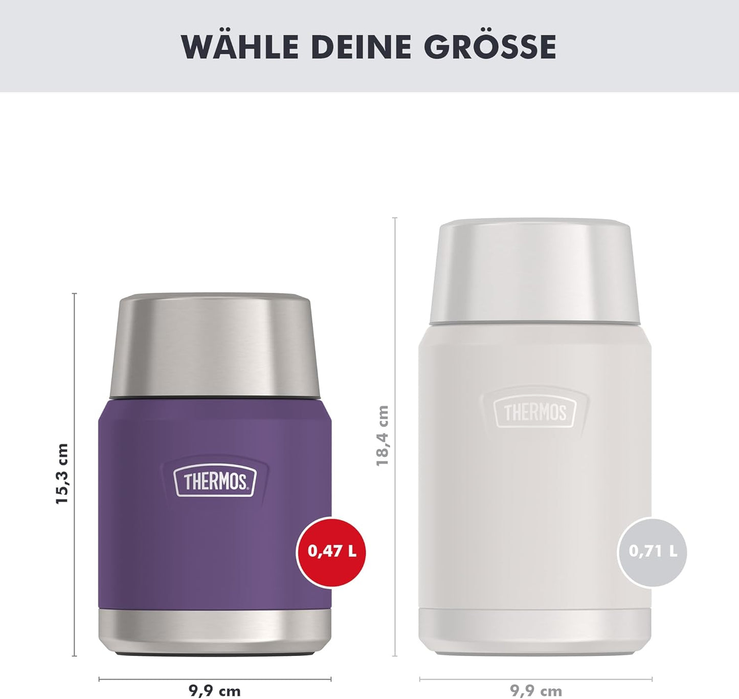 Thermobehälter Icon mit klappbarem Löffel, Plum Mat 0,47 l