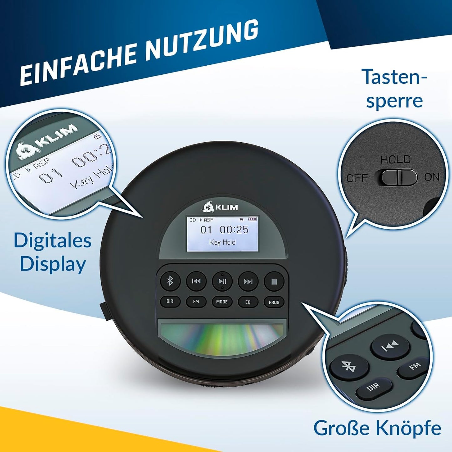 Tragbarer CD-Player mit Bluetooth