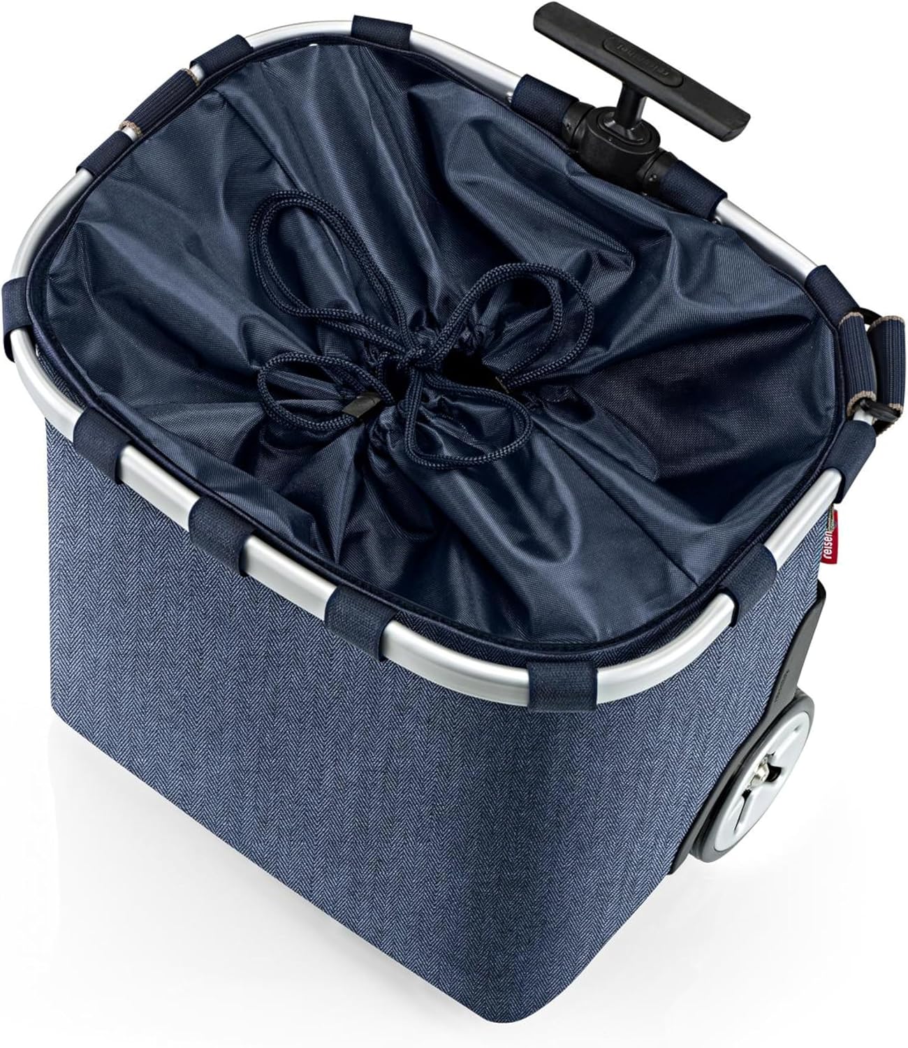Tragbarer Einkaufstrolley, Herringbone Dark Blue Fischgrätmuster