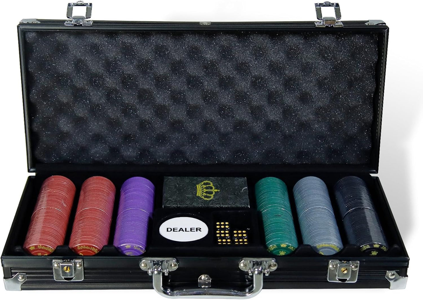 Pokerset mit Tischauflage und 300 Pokerchips, 300 Chips mit Aufdruck