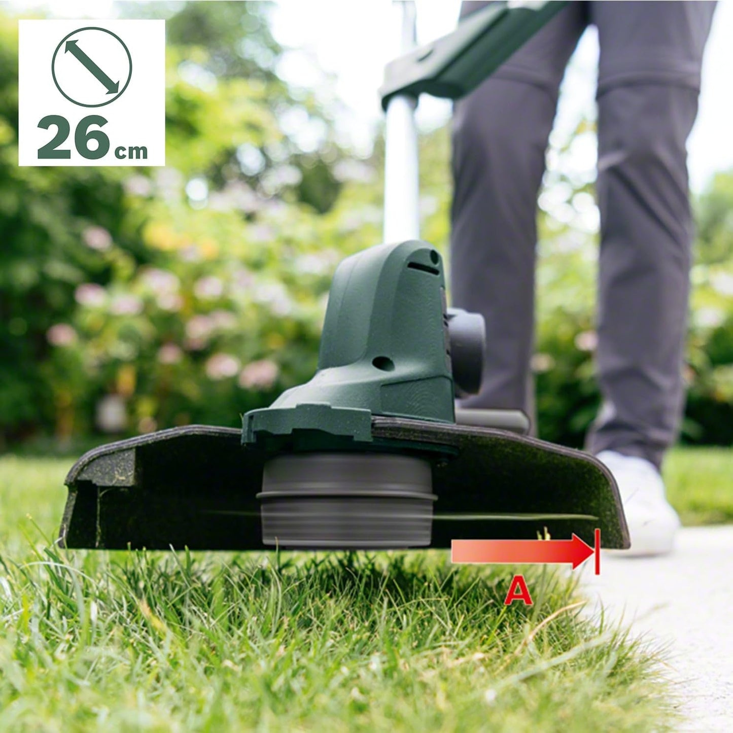 Akku Rasentrimmer UniversalGrassCut 18V-260 (26 cm), Akku Rasentrimmer | 1 Akku, Neues Design | Classic Green