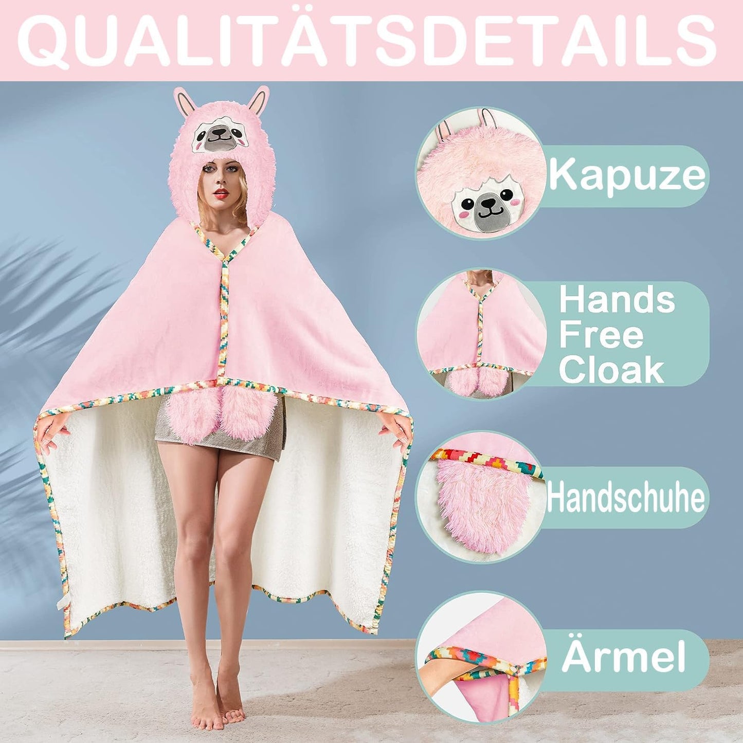 Tragbare Lama Decke, Rosa Lama Alpaka