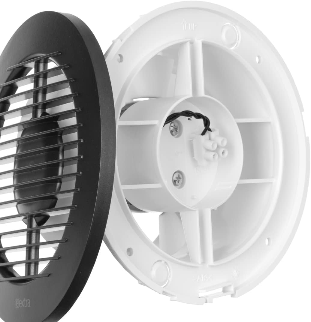 Bad-Lüfter gegen Feuchtigkeit - Leiser Ventilator 125mm, Ø 125mm Anthrazit