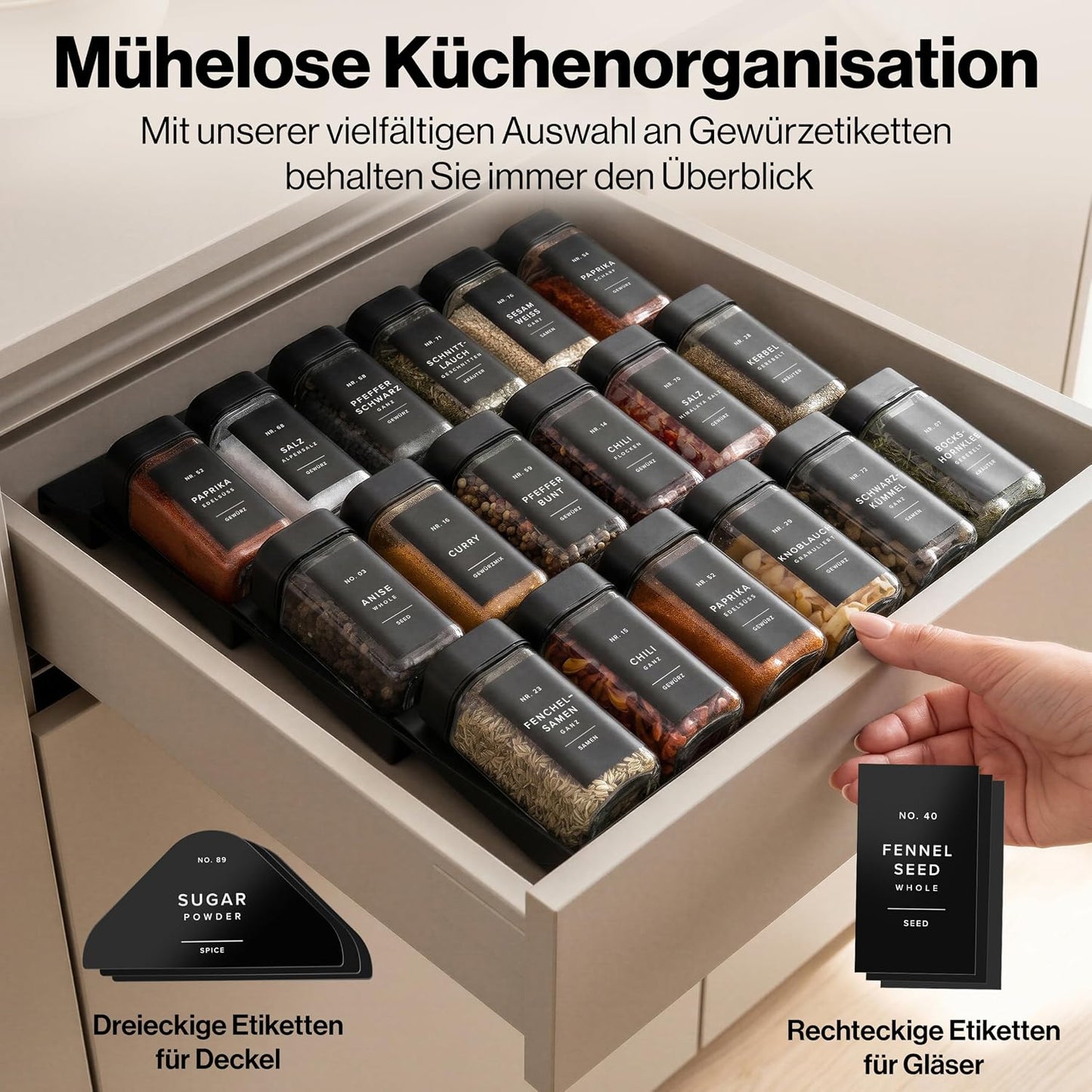 Gewürzgläser-Set, EH-SJSQU-FBL