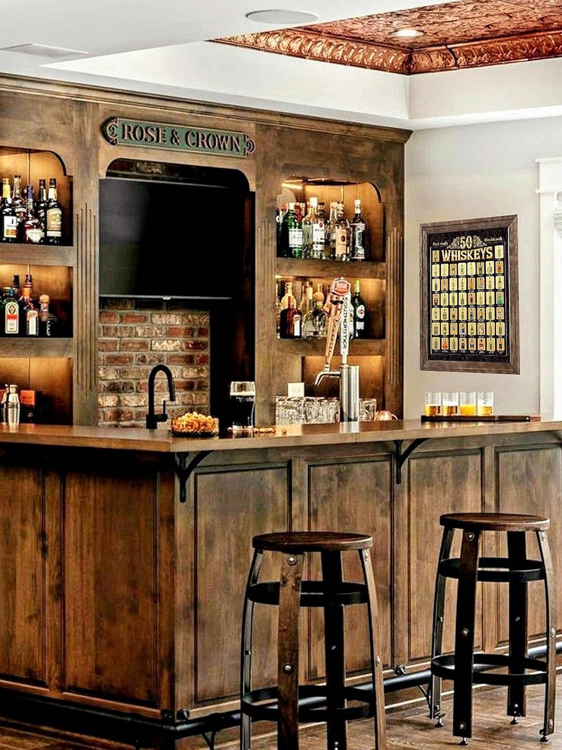 Whiskeys Rubbelposter mit 50 Top-Sorten