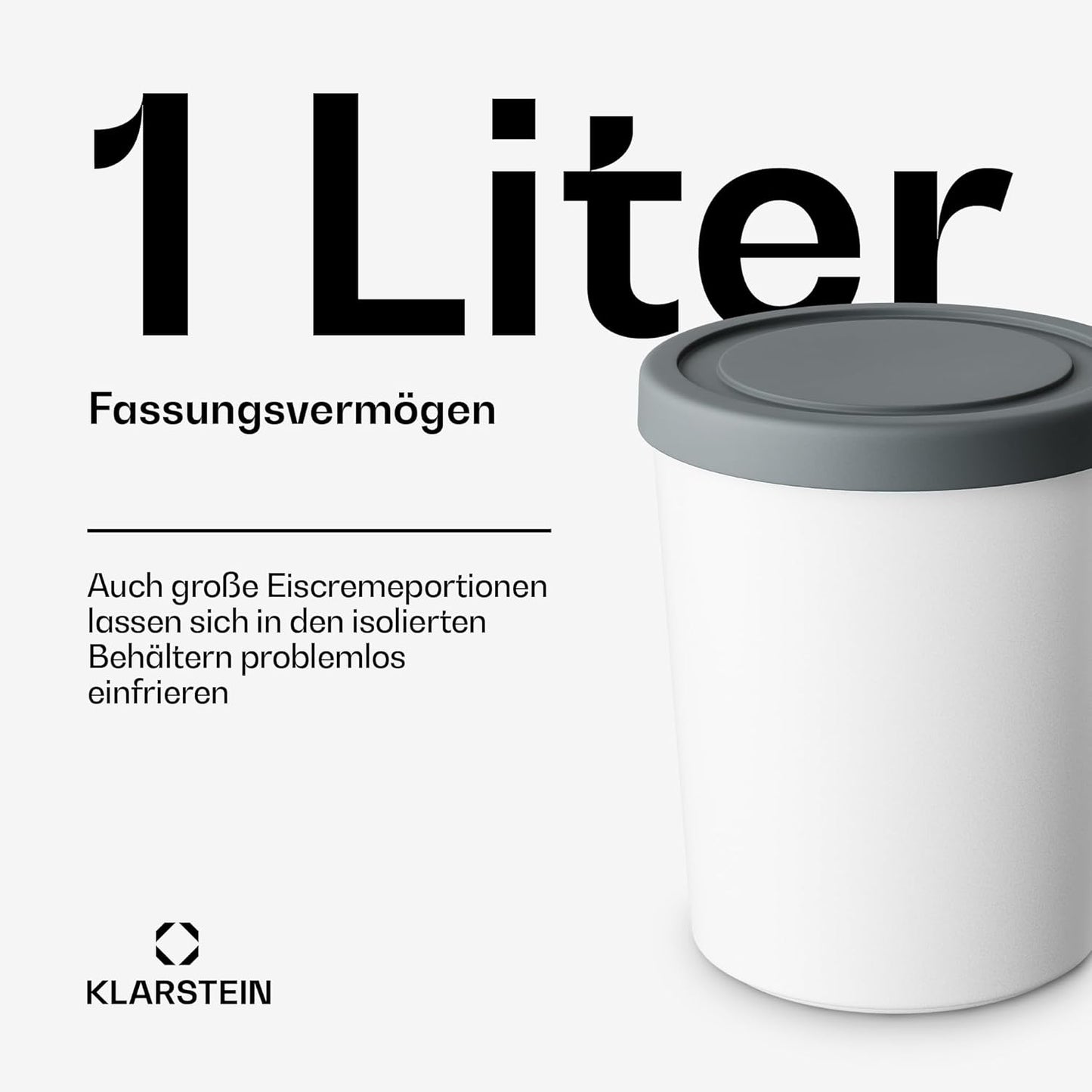 2-teiliges Eisbehälter-Set für Speiseeis & Joghurt, 2x1L Behälter