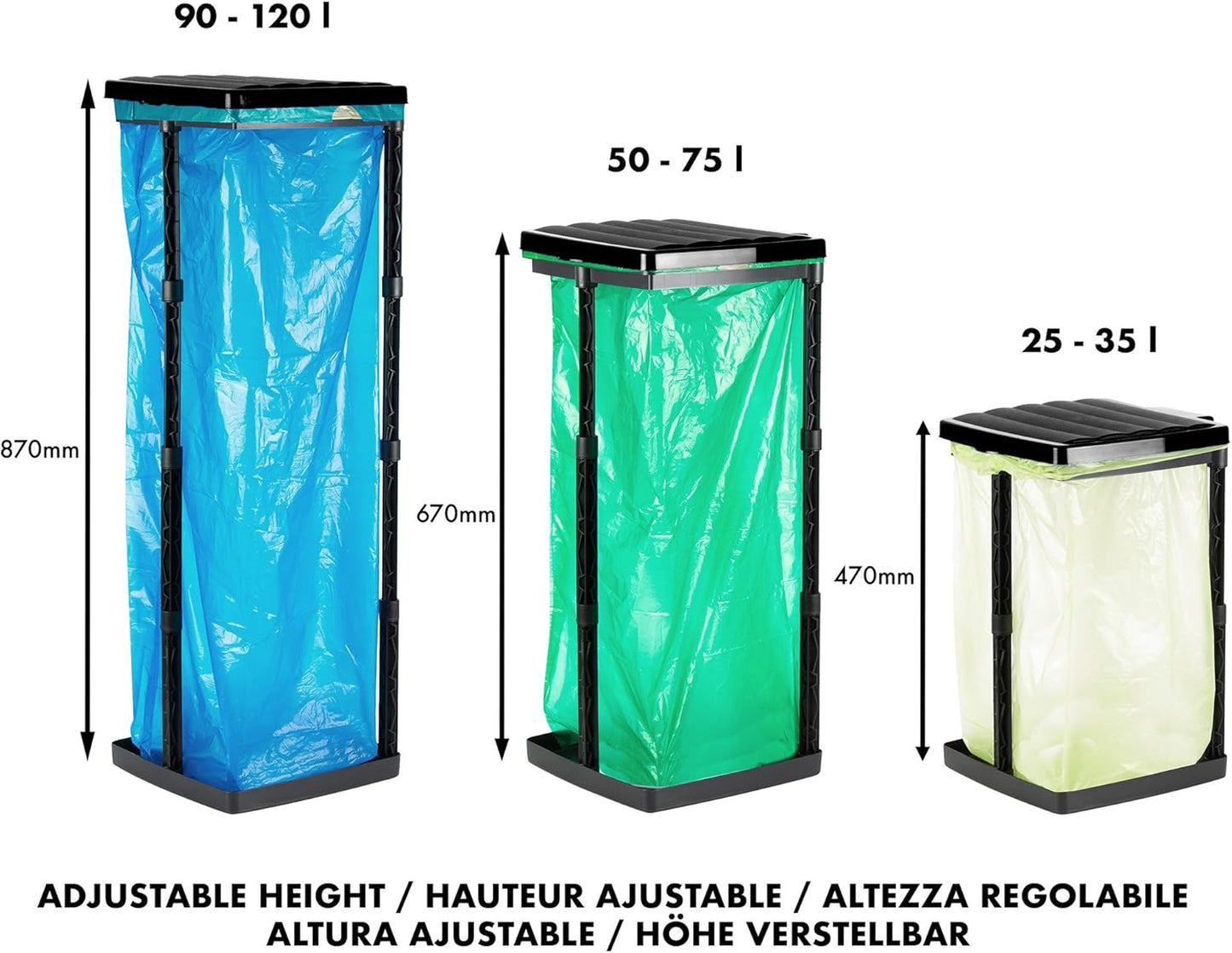 3-teiliges Müllsackständer-Set, 3 Stück