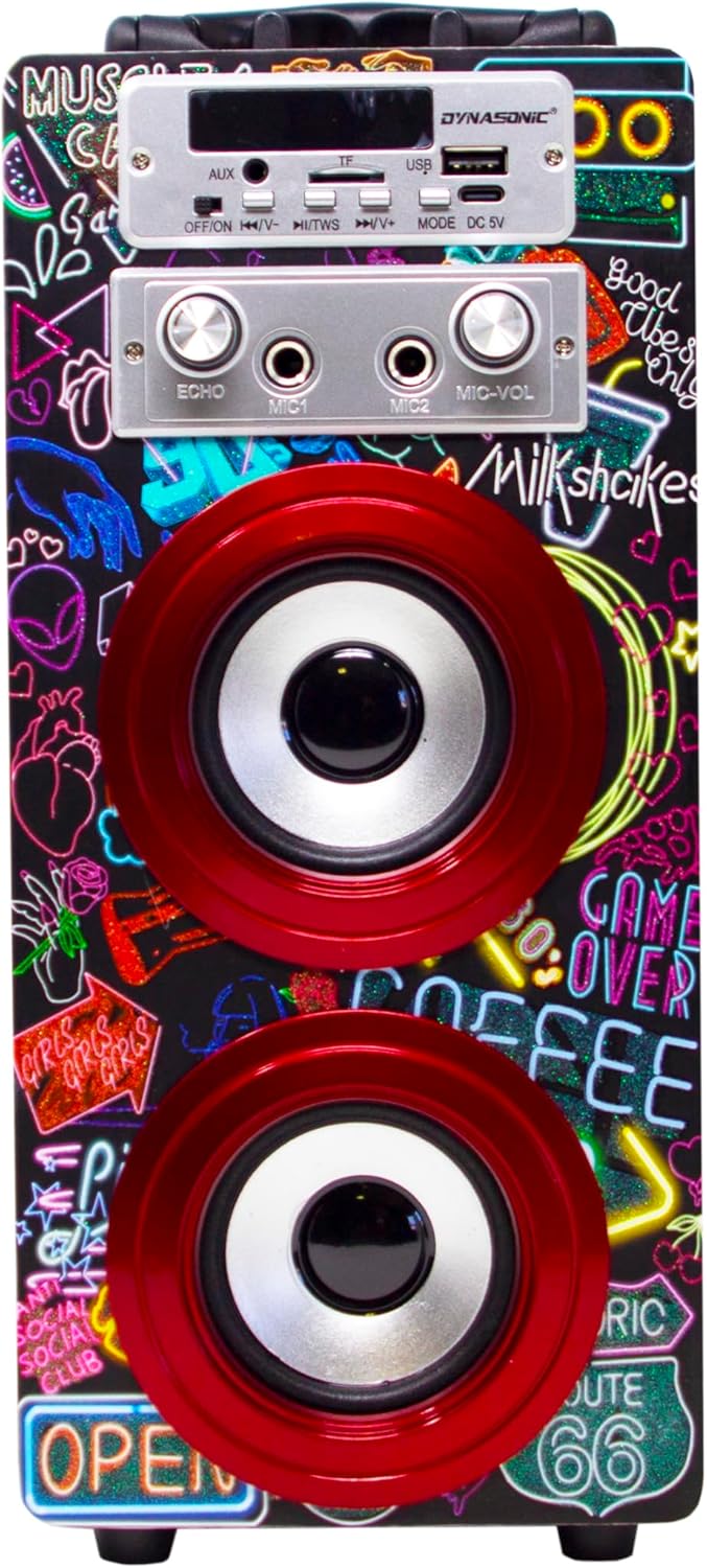 Karaoke-Maschine mit 2 Mikrofonen, Bluetooth & Lichtern, Model 21 lights