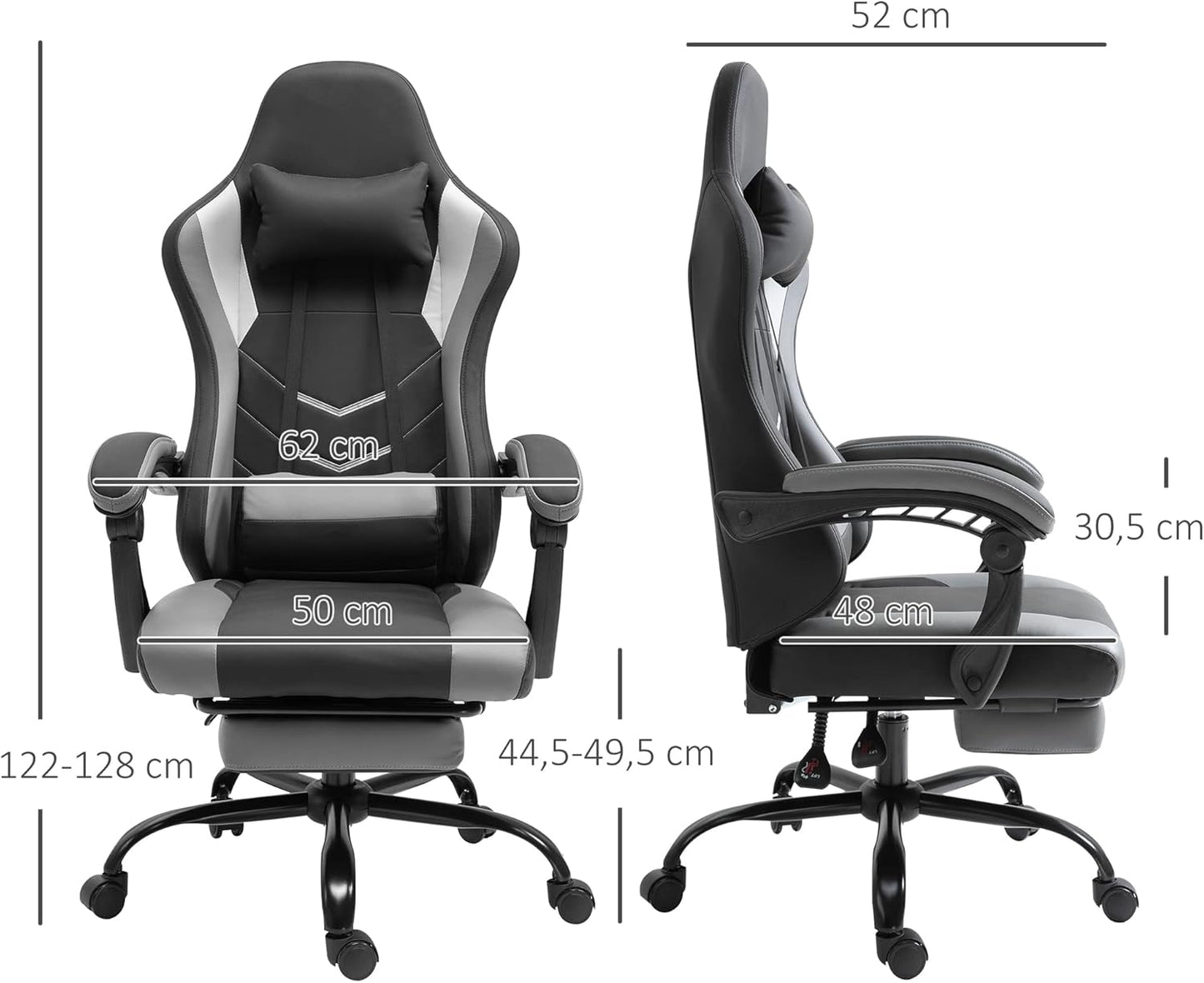 Gamingstuhl mit Fussstütze