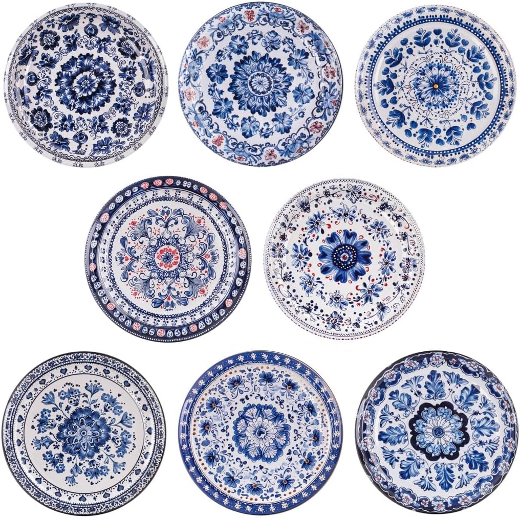 10er Set Marmeladengläser mit Schraubdeckel, Blau/Weiss 10 Stück