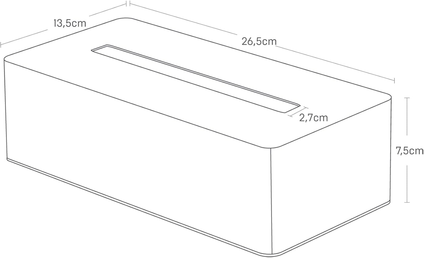 Minimalistische Taschentuchbox Tower, Weiss