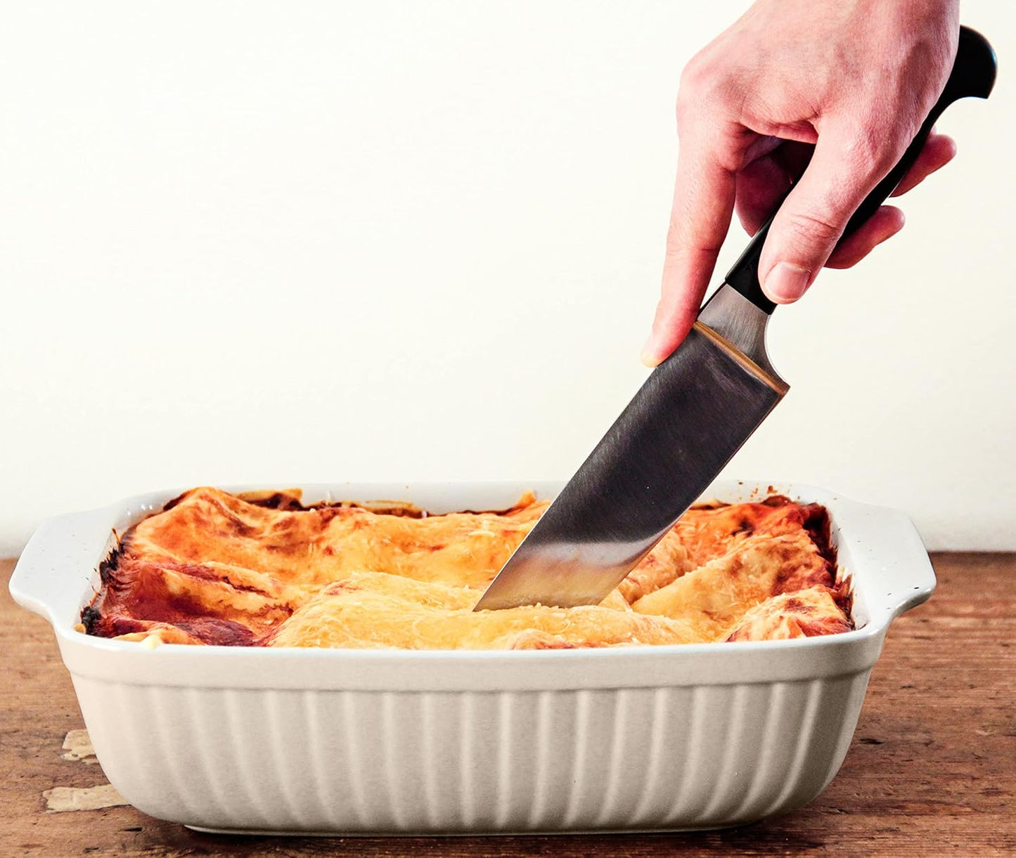 Rechteckige Keramik-Auflaufform Kitchen Time, Auflaufform eckig 4 Portionen Grau