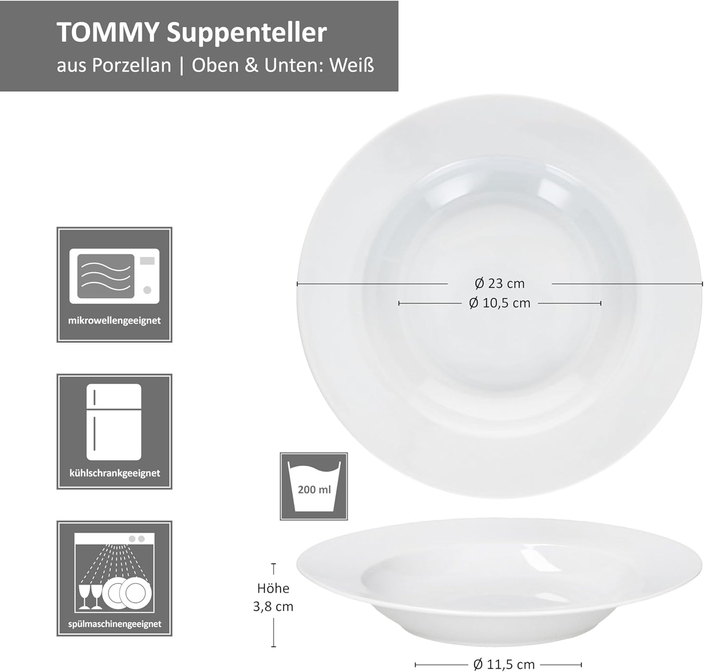 6er-Set Tommy Suppenteller