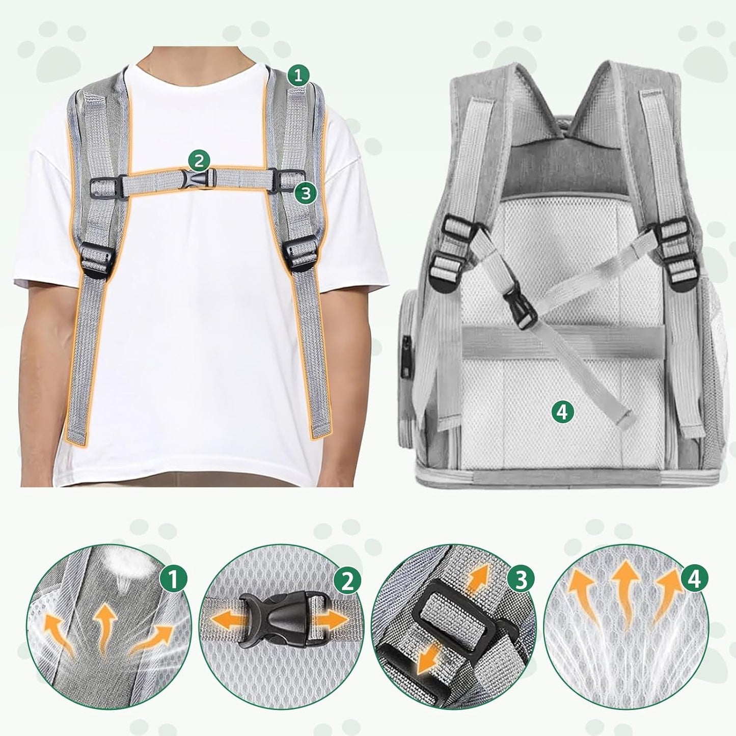 Haustierrucksack mit Sichtfenster