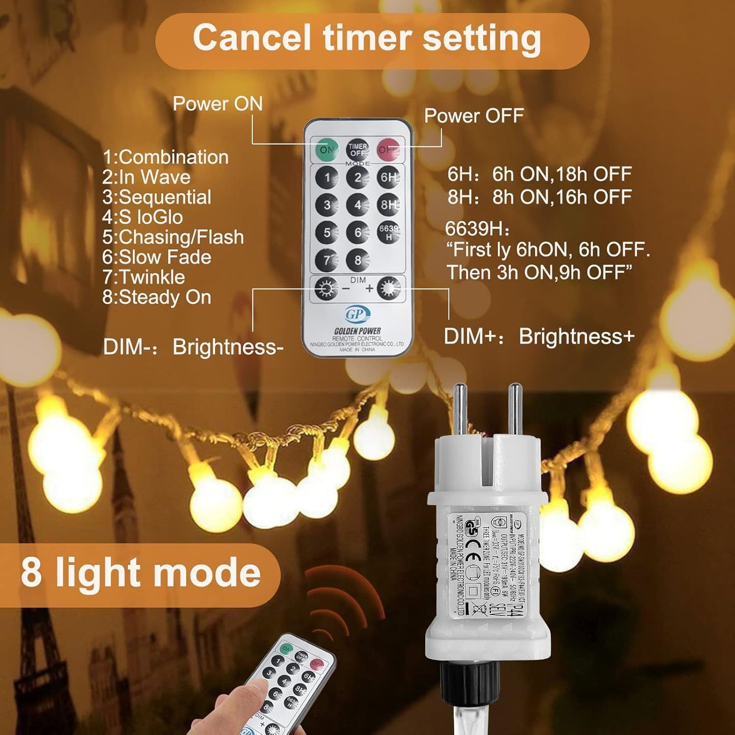 Kugel-Lichterkette, 10M 100LED