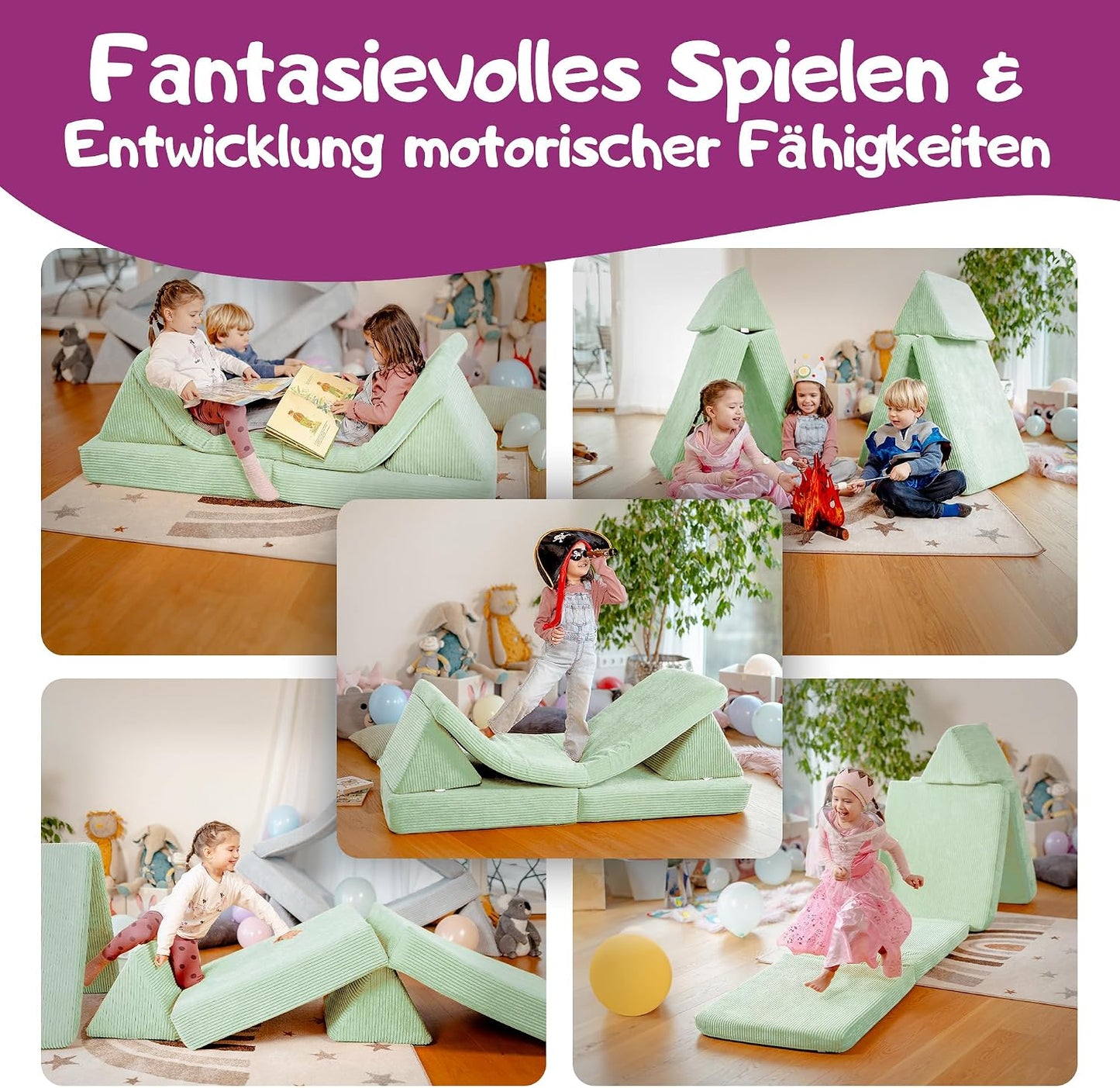 Spielsofa für Kinder, Avocado Grün