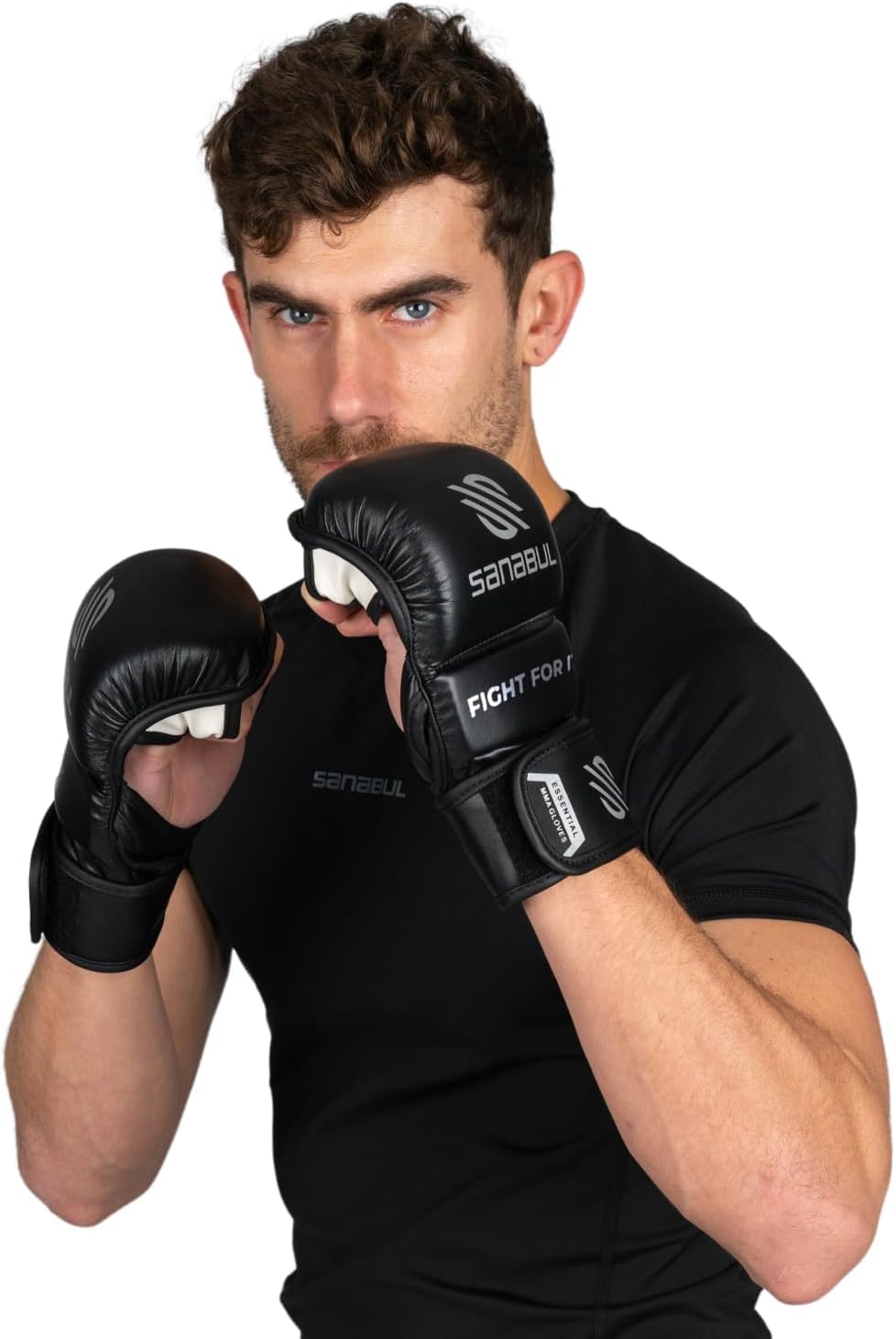 Hybrid Sparring Handschuhe, Schwarzes Silber Klein / Mittel