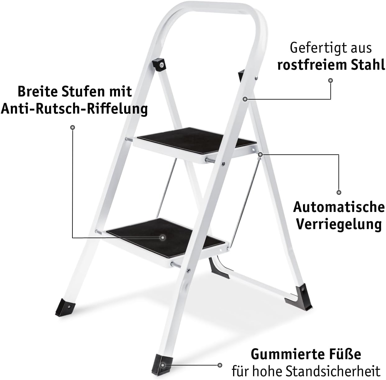 Klappbarer Leitertritt, 2 Stufen