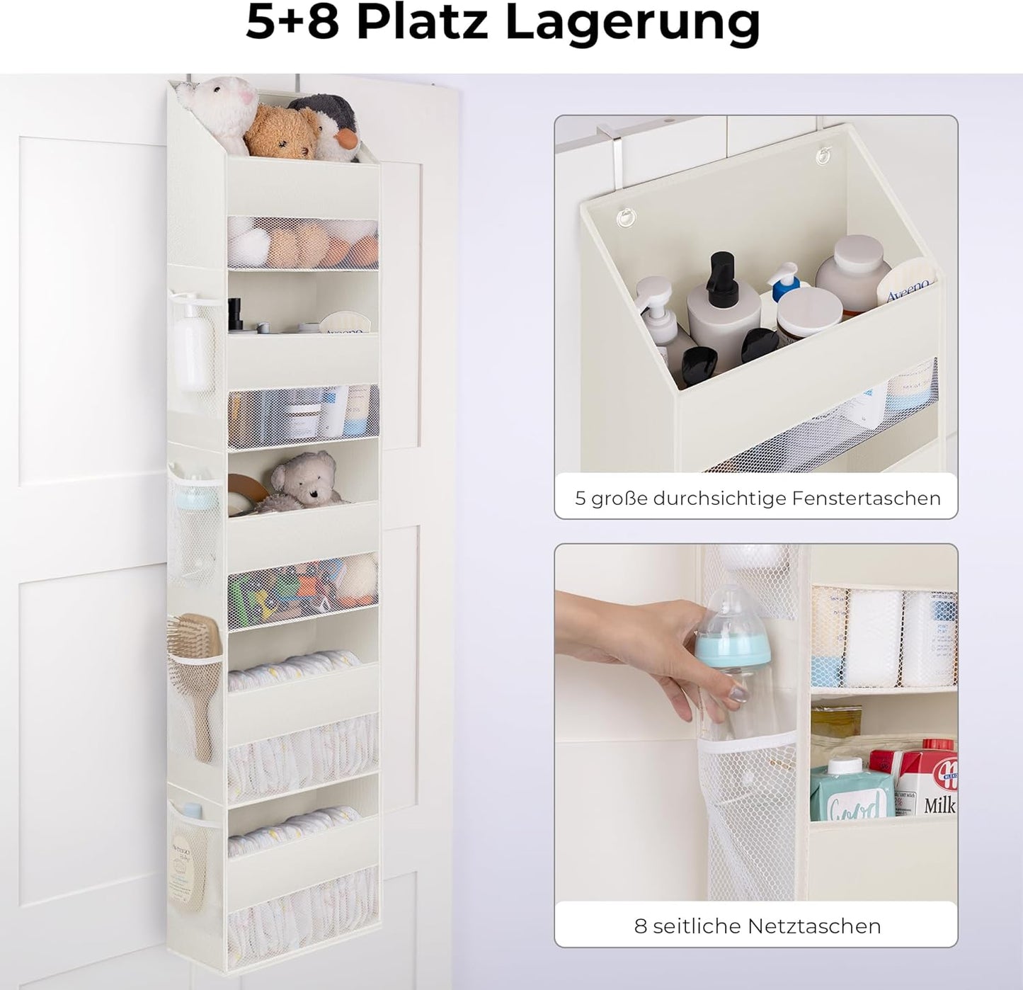 Tür-Hängeorganizer mit 5 Fächern, 5 Fächern Beige - 1 Stück