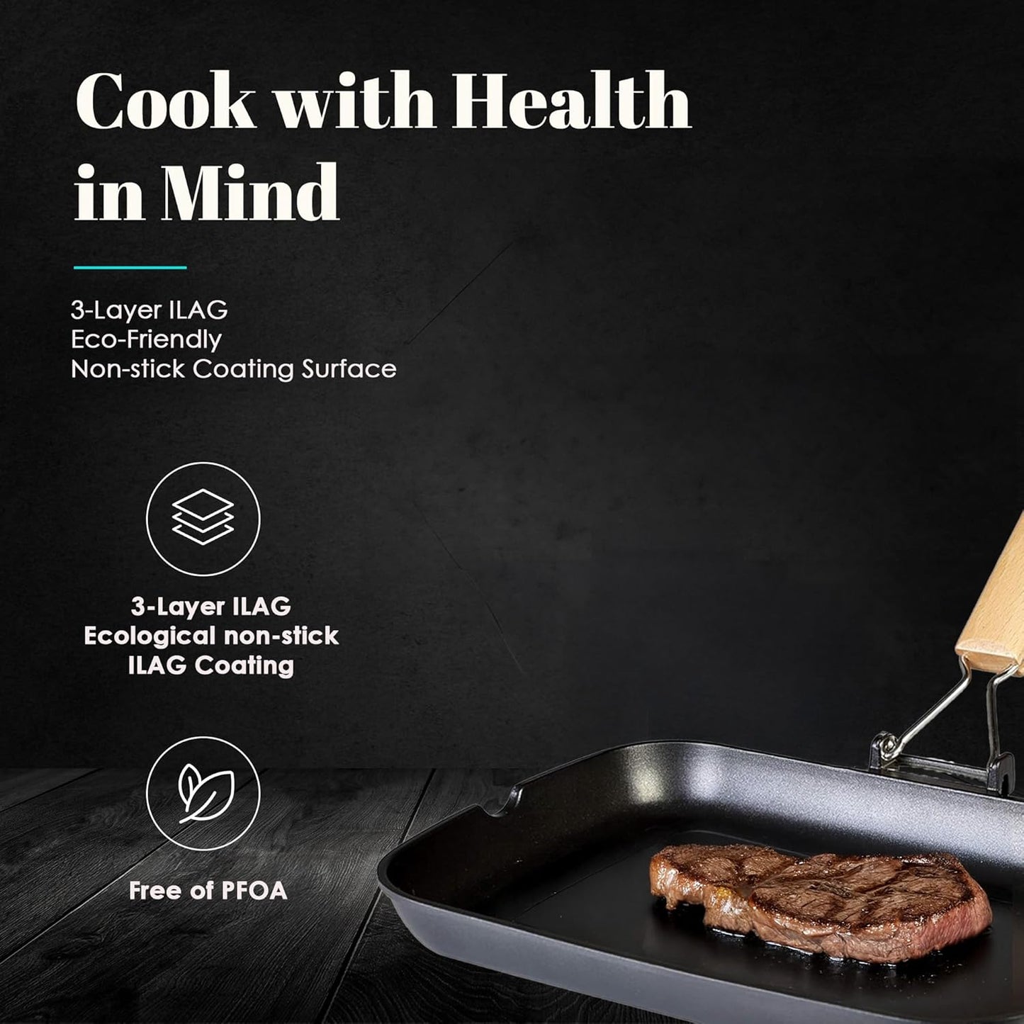 Ecostone Grillpfanne Induktion, 34x24 cm