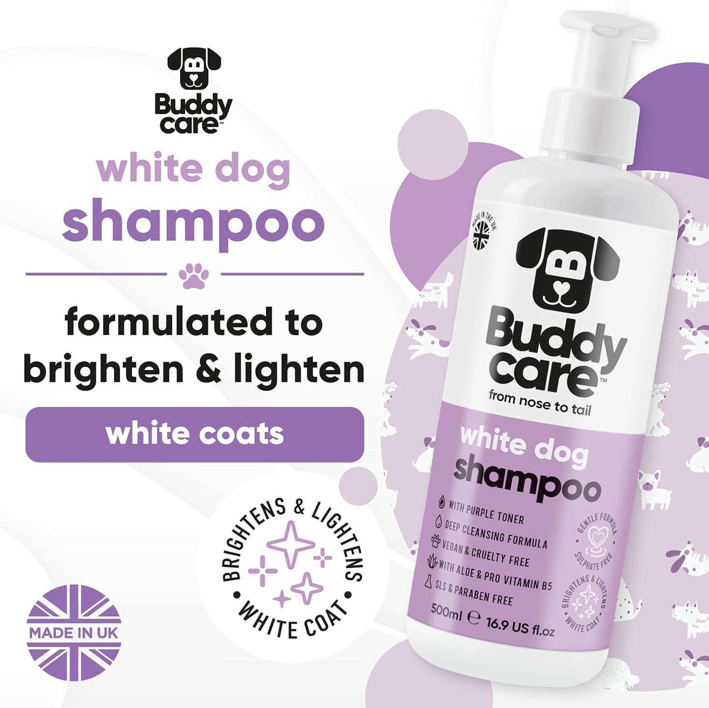 Hundeshampoo für weisses Fell mit Aloe Vera, frisch duftend 500ml