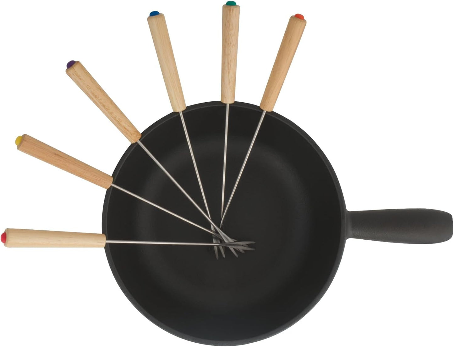 Gusseisen Fondue-Set, Schwarz / Bereits Eingebrannt