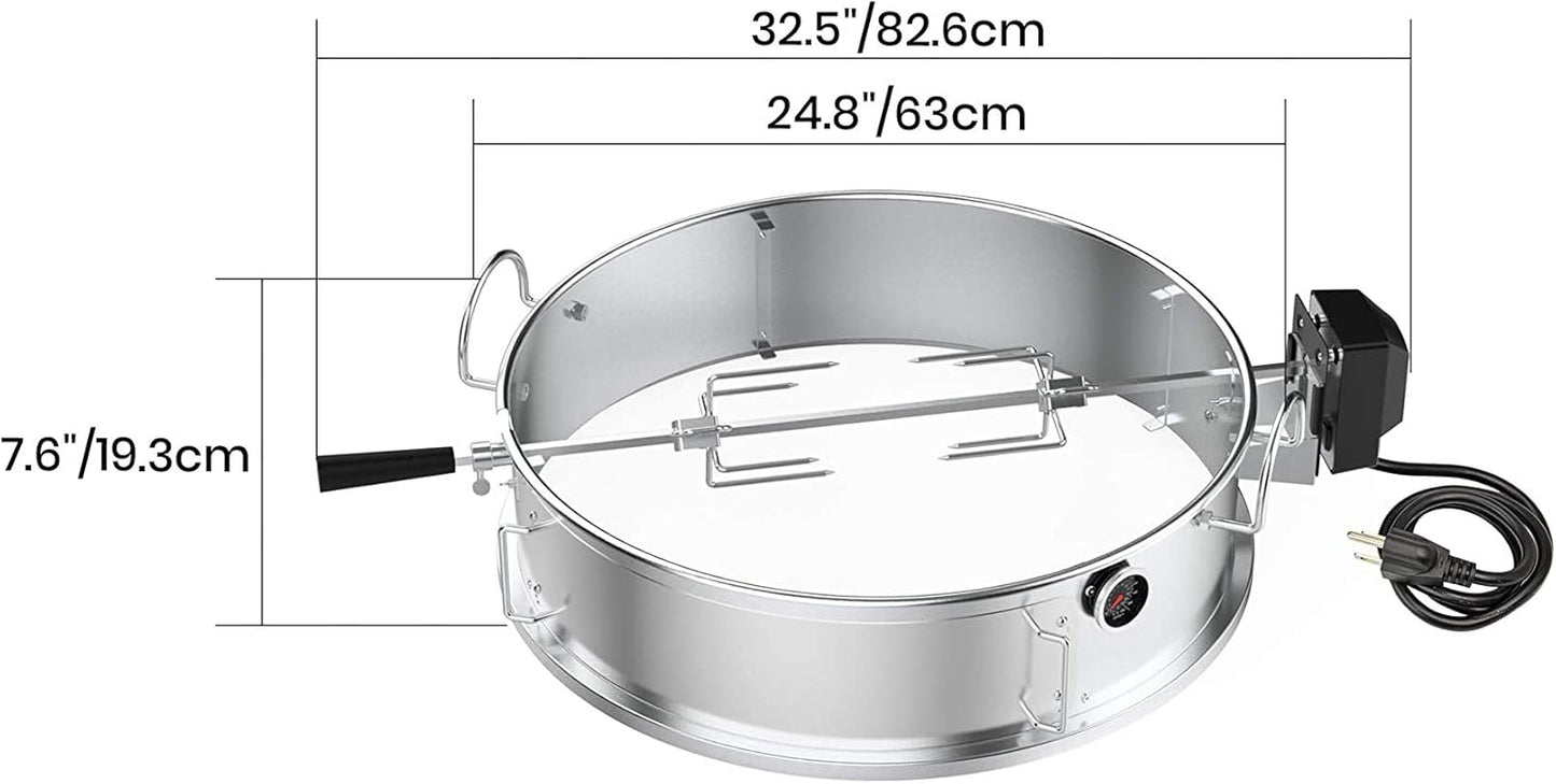 PizzaRing Kit mit Drehspiess incl. Pizzastein und Pizza Schaufel