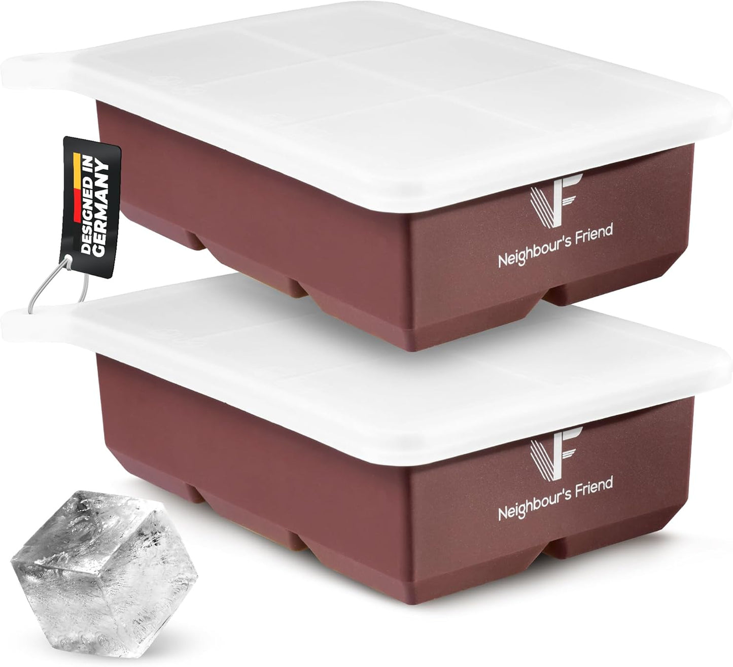 2er-Pack XXL Eiswürfelform für Whisky & Cocktails, Eiswürfelform