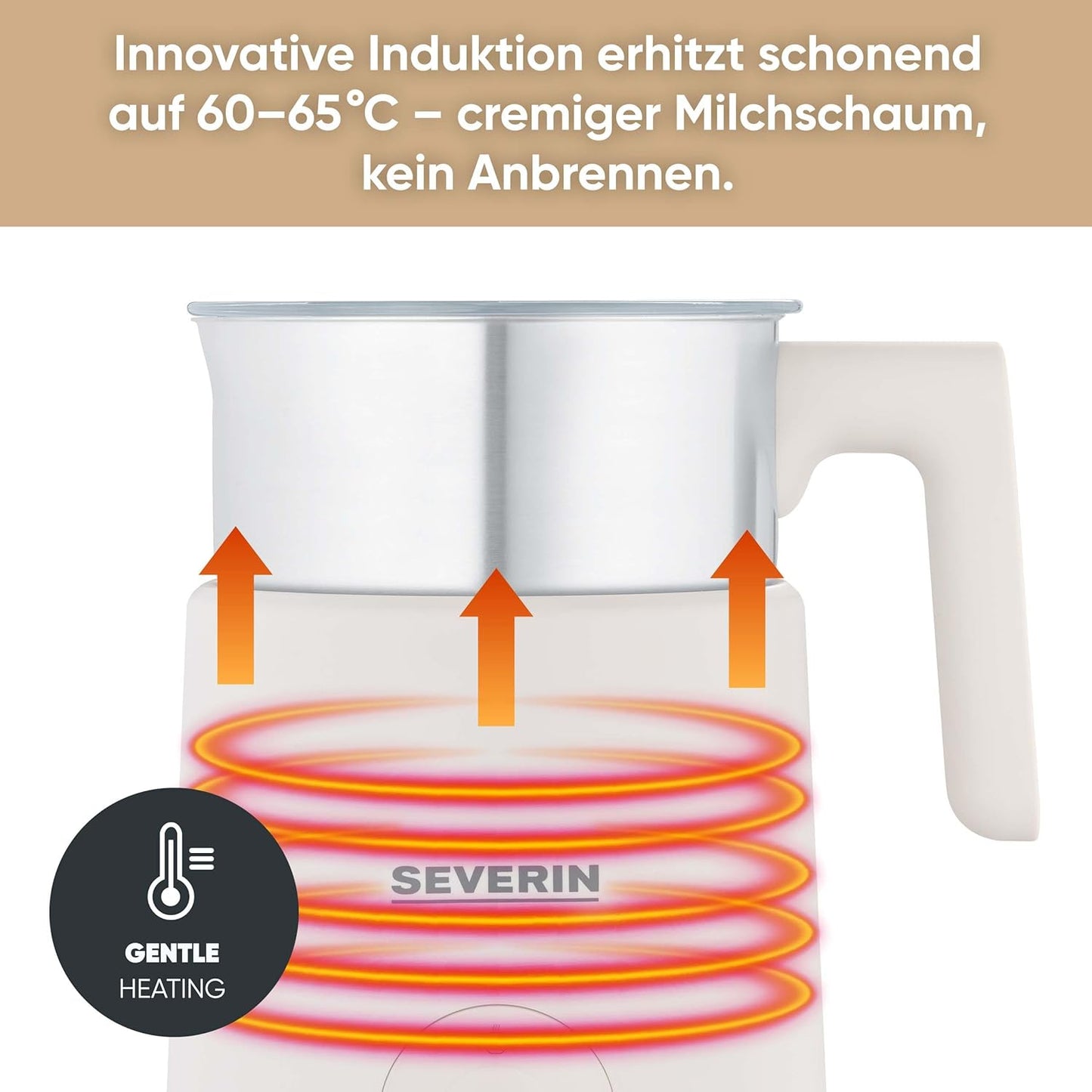 Induktions-Milchaufschäumer SM 3597 mit Schokoladenfunktion, Gelb