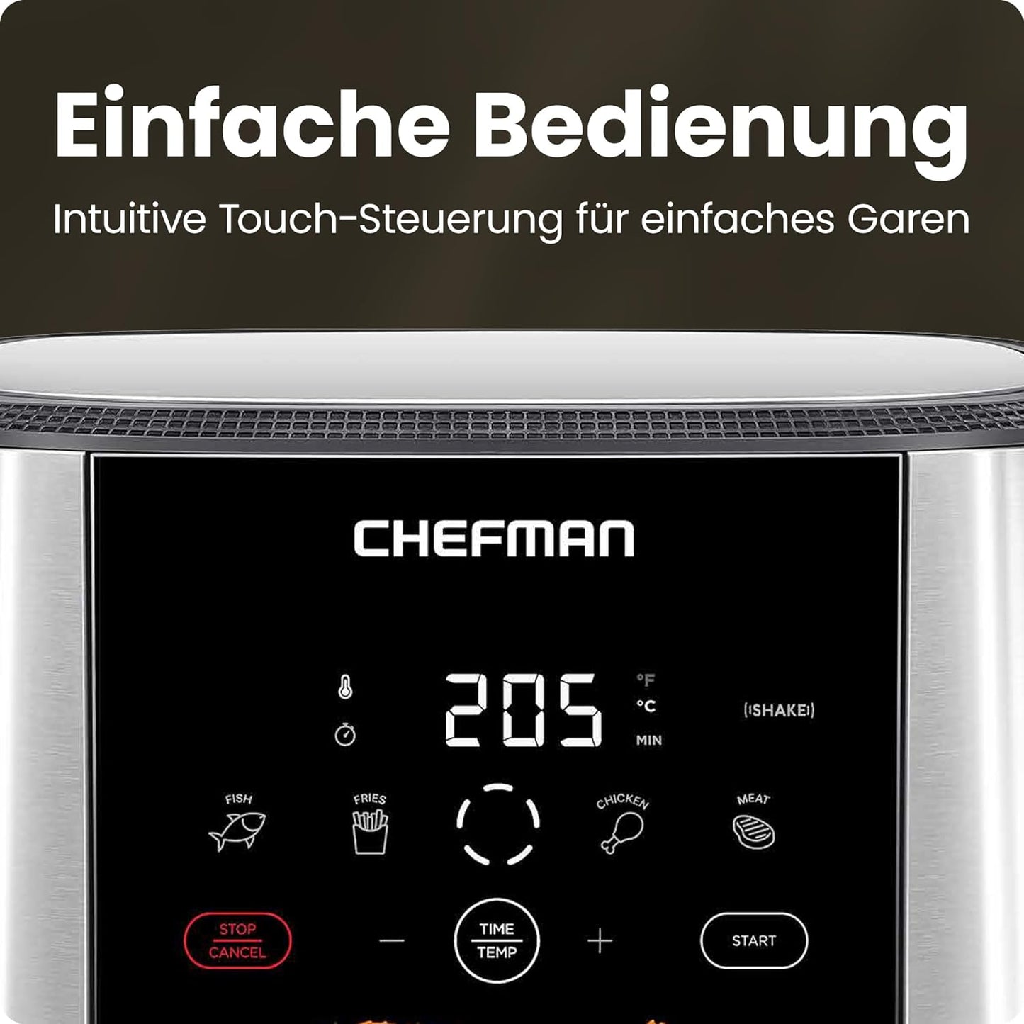 Heissluftfritteuse XL mit One-Touch Voreinstellungen, DE 7.6L